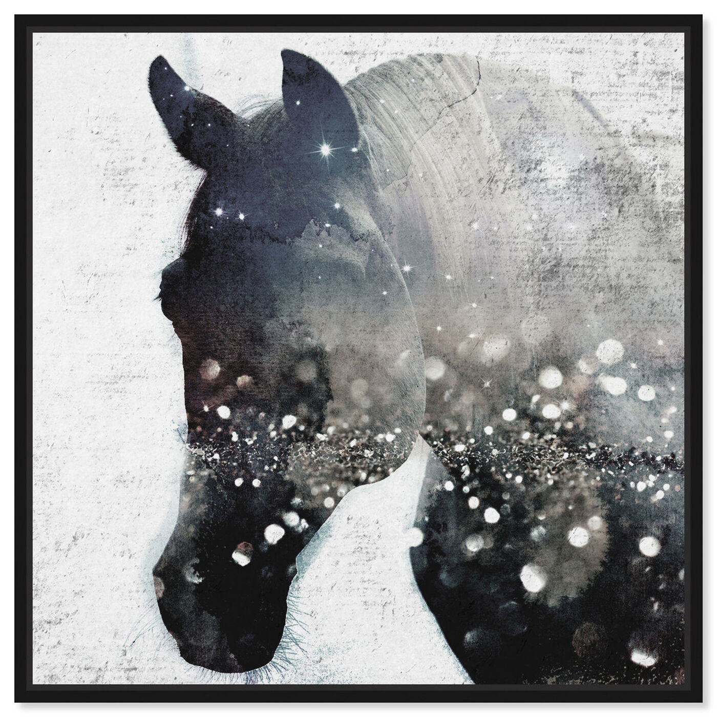 Front view of Dreamy Stallion featuring animals and farm animals art.