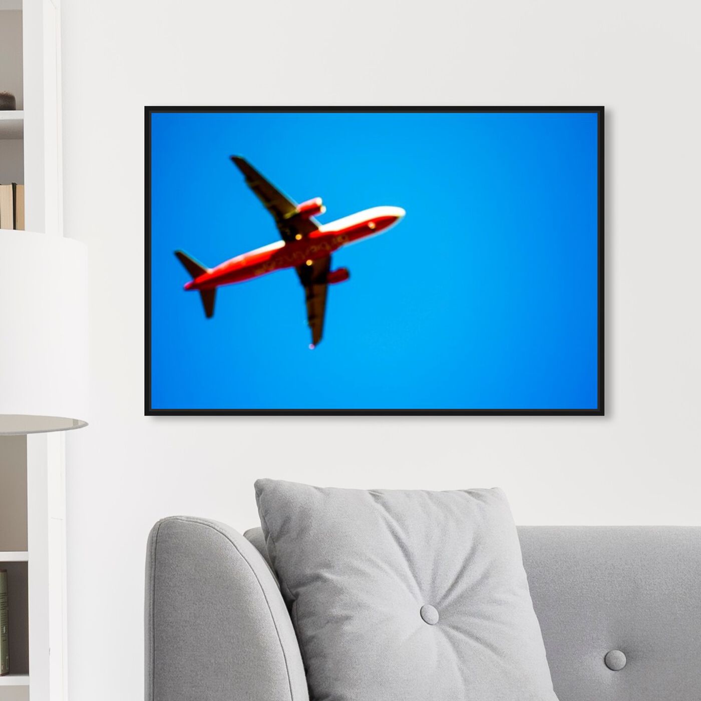 Hanging view of Blurry Plane featuring transportation and air transportation art.