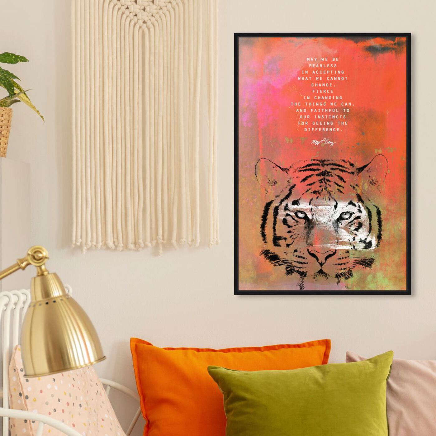 Hanging view of Maggie P Chang - Tiger featuring typography and quotes and motivational quotes and sayings art.
