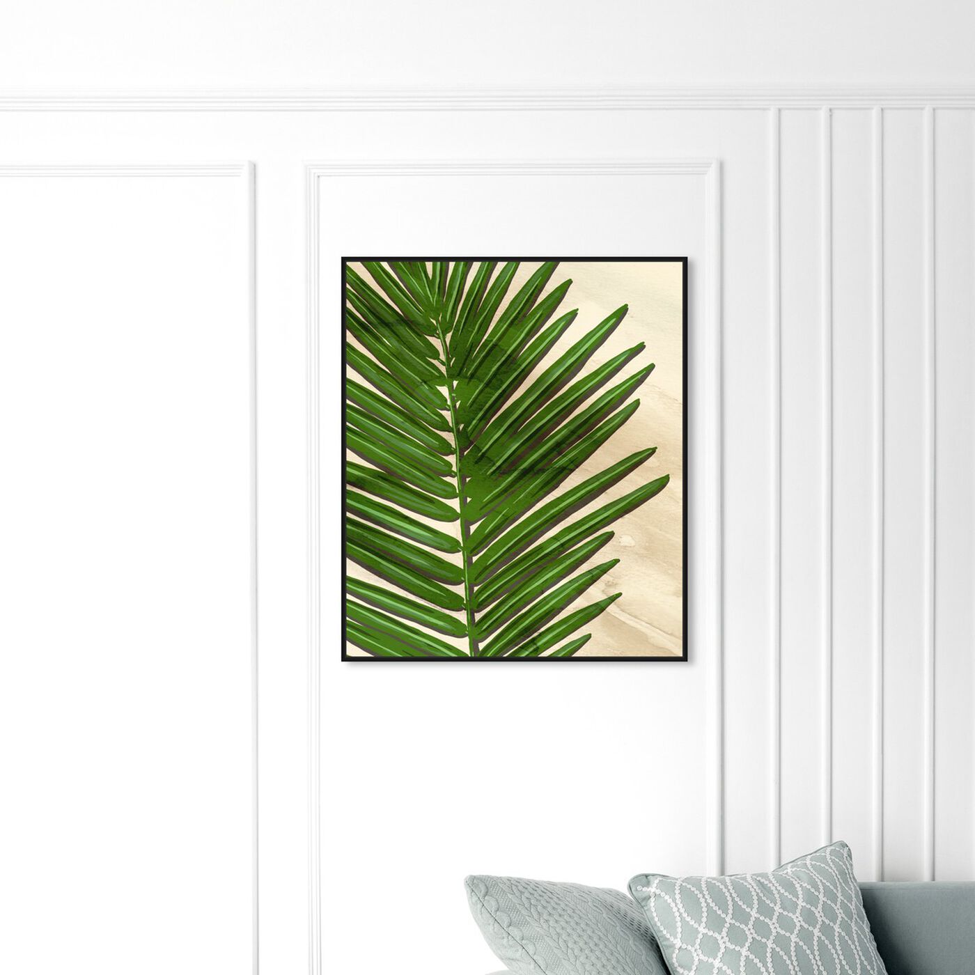 Hanging view of Neutral Leaves III featuring floral and botanical and botanicals art.