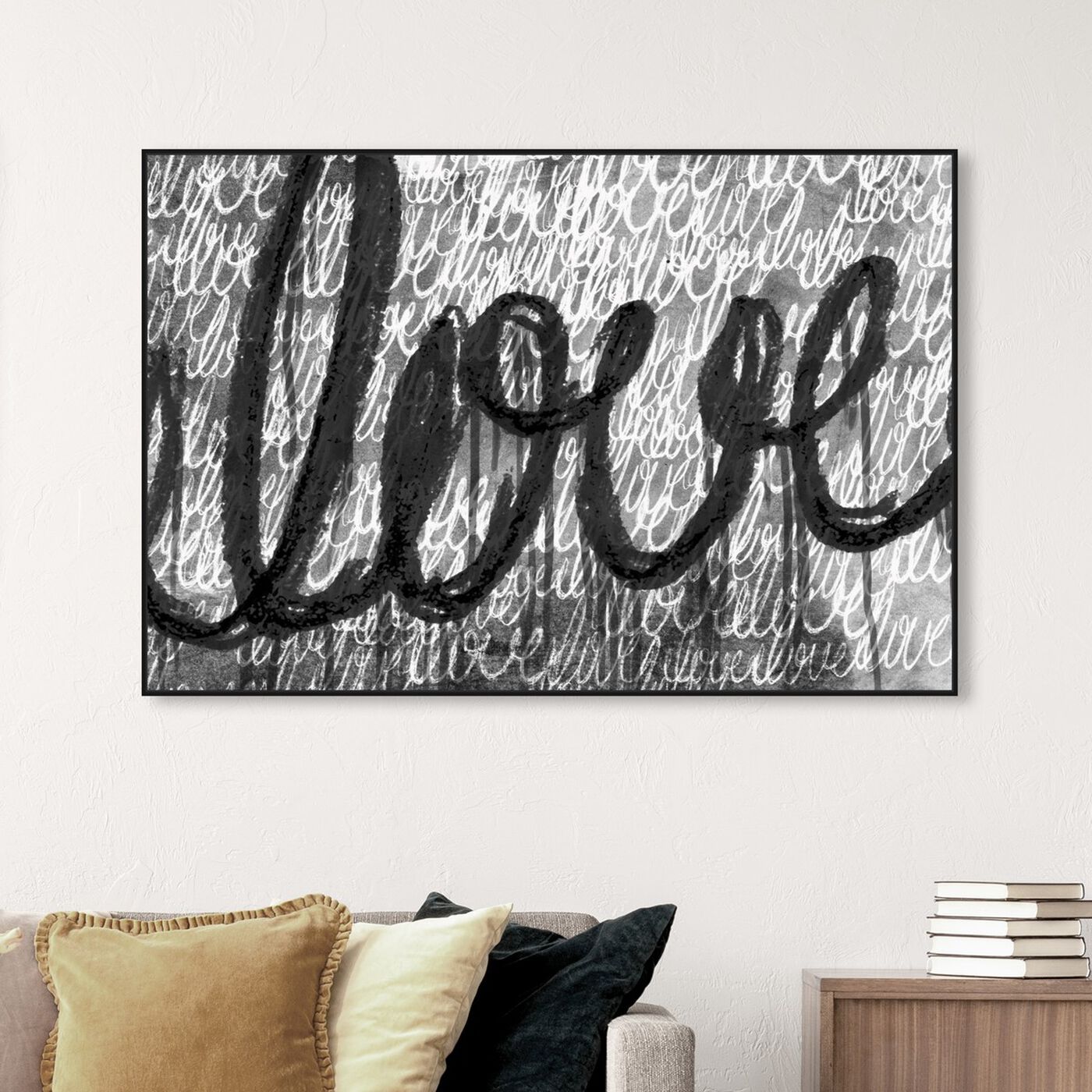 Hanging view of Round and Round Night featuring typography and quotes and love quotes and sayings art.
