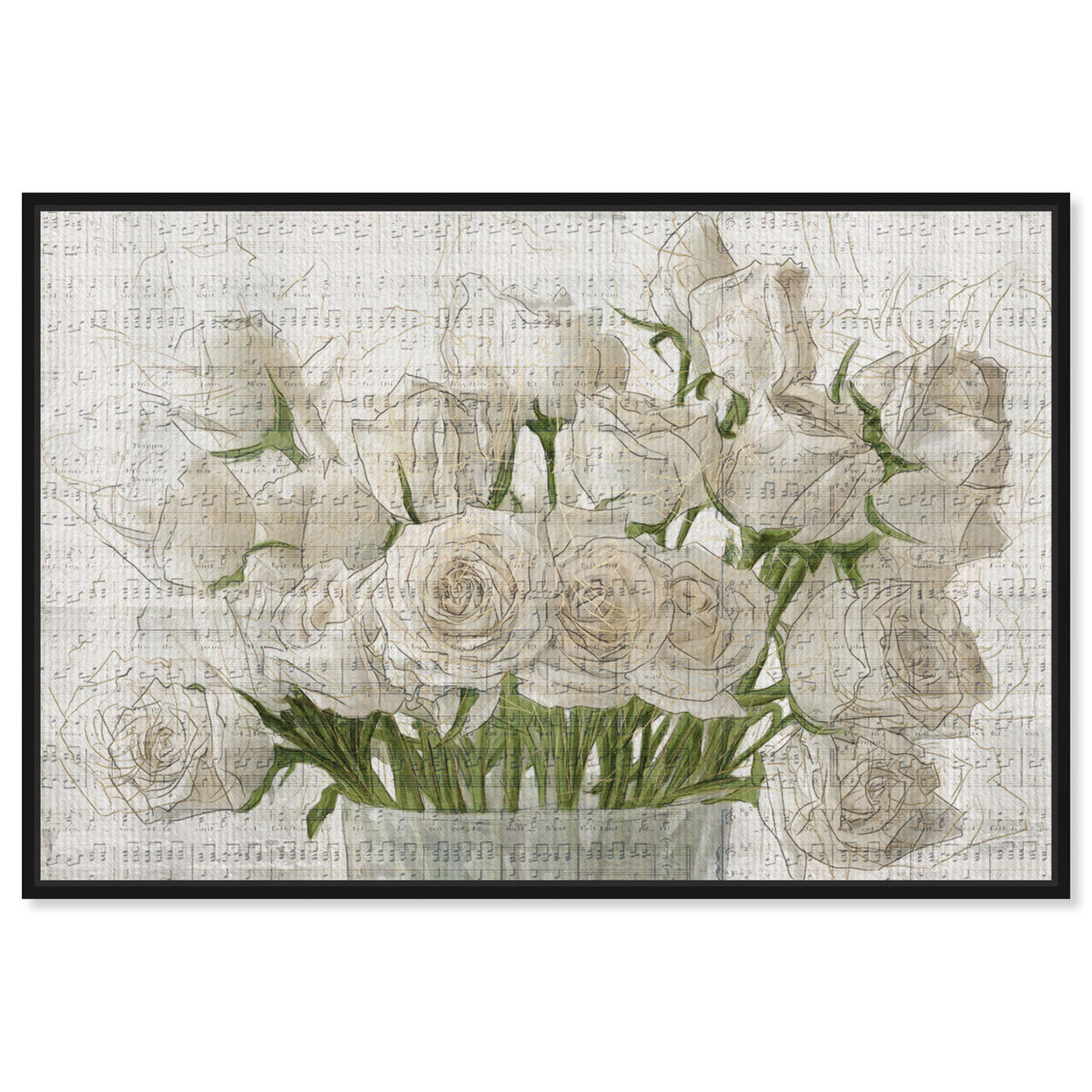 Front view of White Rose Love featuring floral and botanical and florals art.