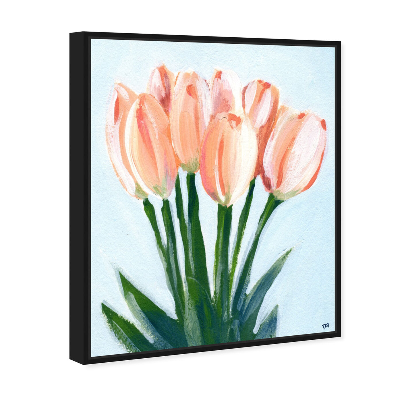 Angled view of Eight Tulips featuring floral and botanical and florals art.