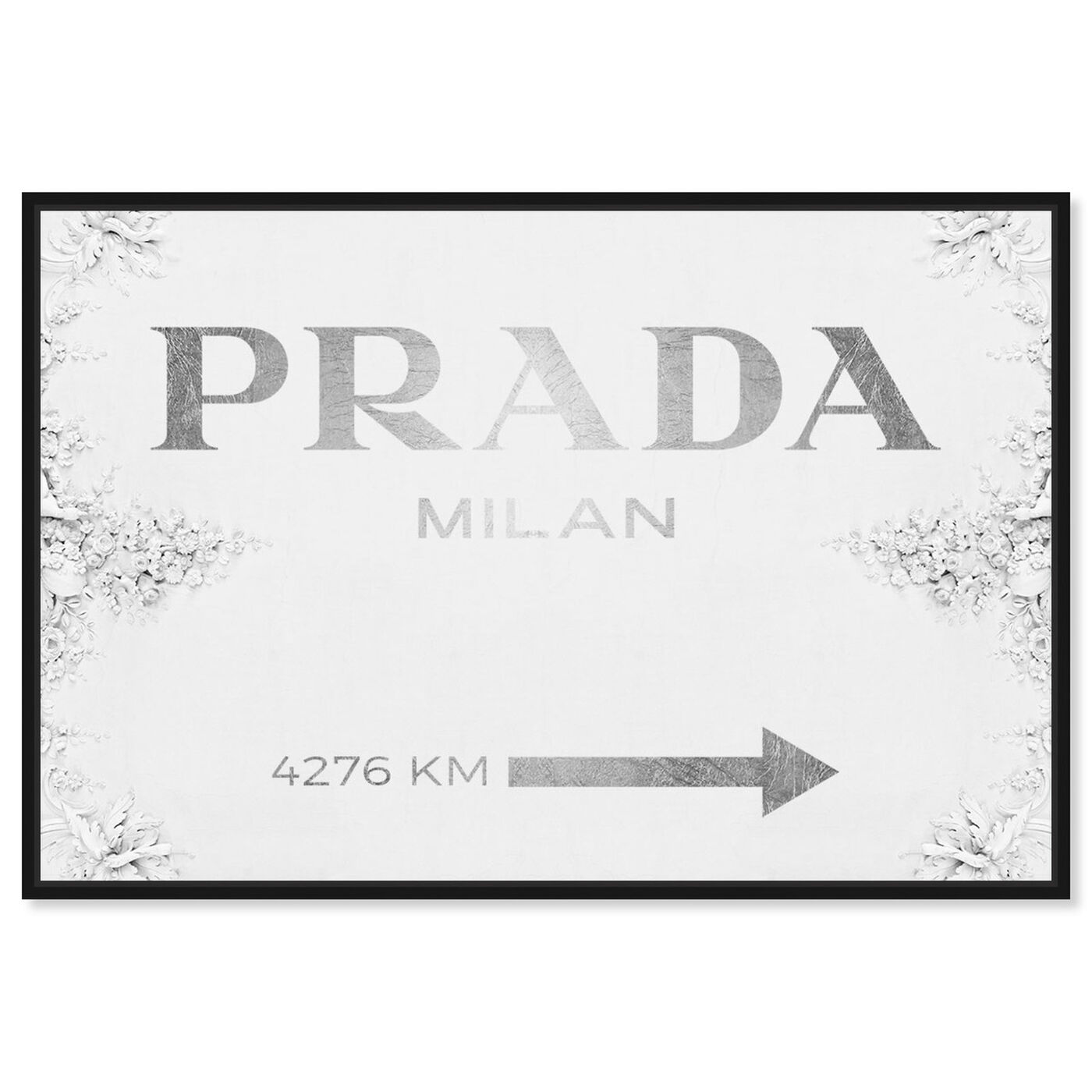 Front view of Milan Sign Contemporary featuring fashion and glam and road signs art.