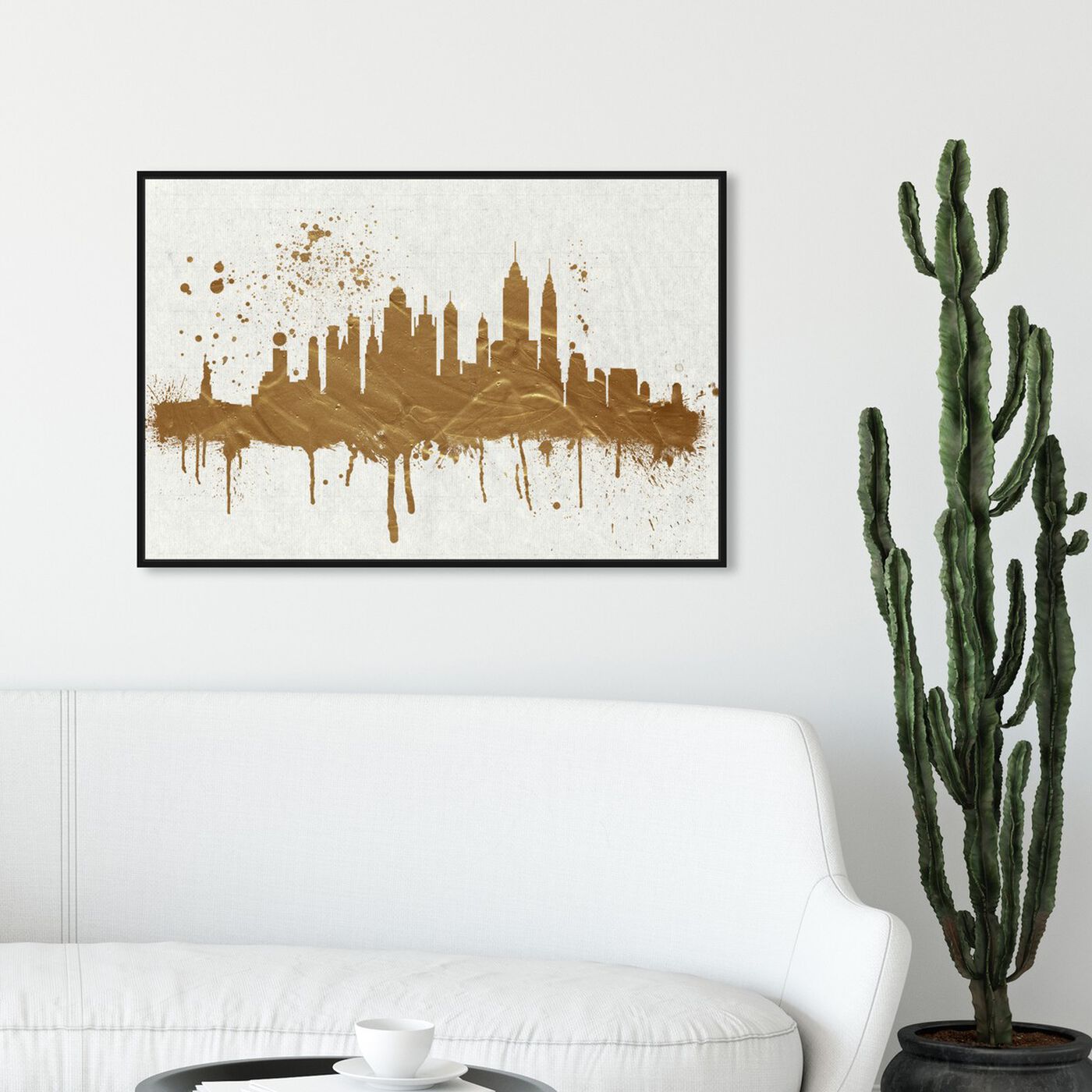 Gold NY Skyline | Cities and Skylines Wall Art by Oliver Gal