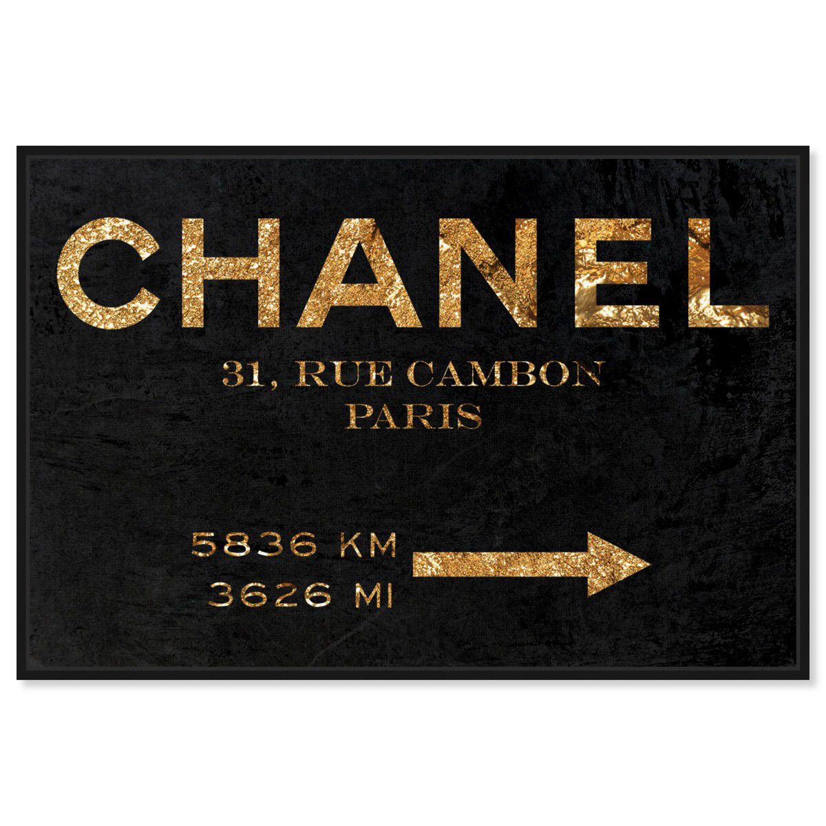 Couture Road Sign Night | Fashion Wall Art | Oliver Gal