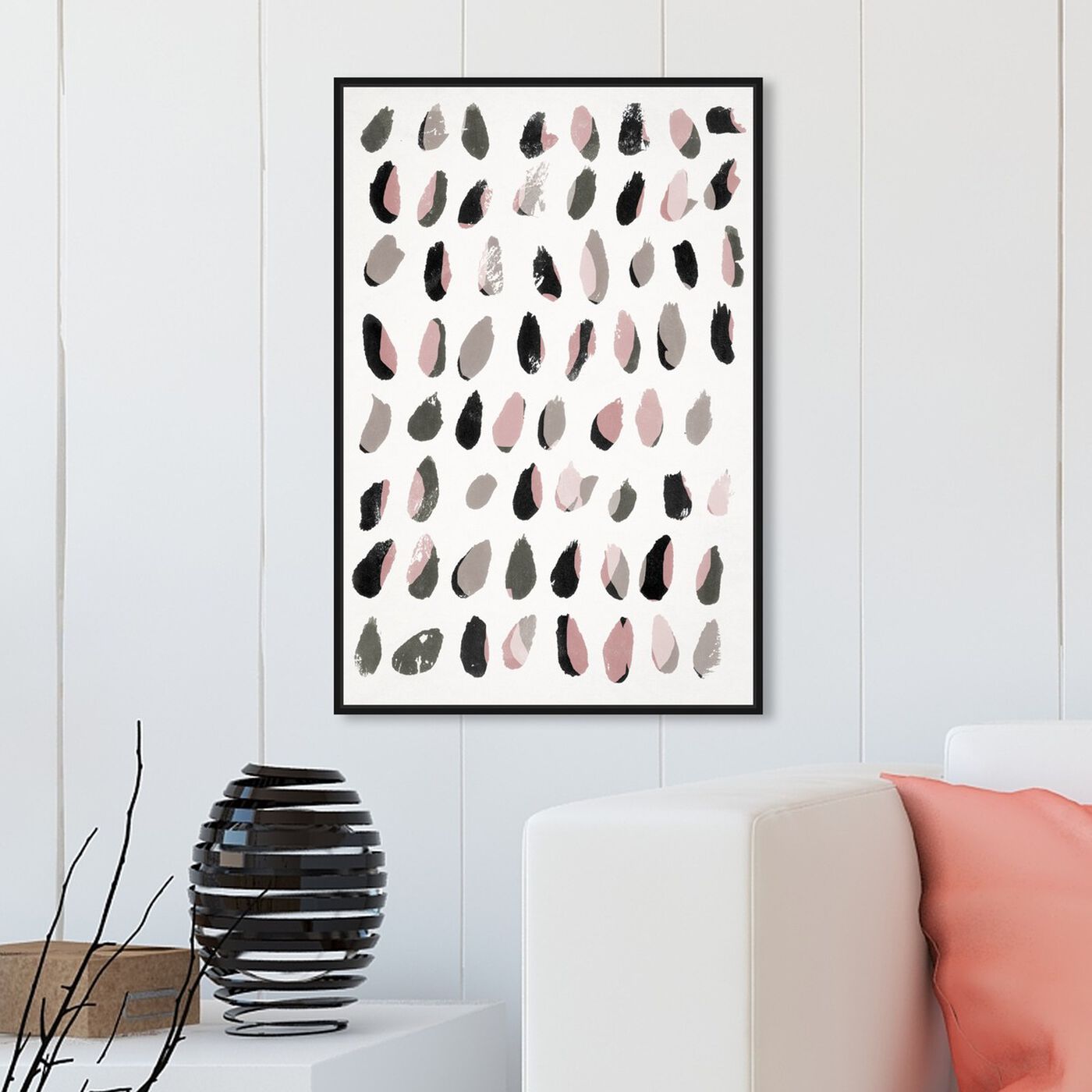 Hanging view of Marismas Modern Desert featuring abstract and watercolor art.