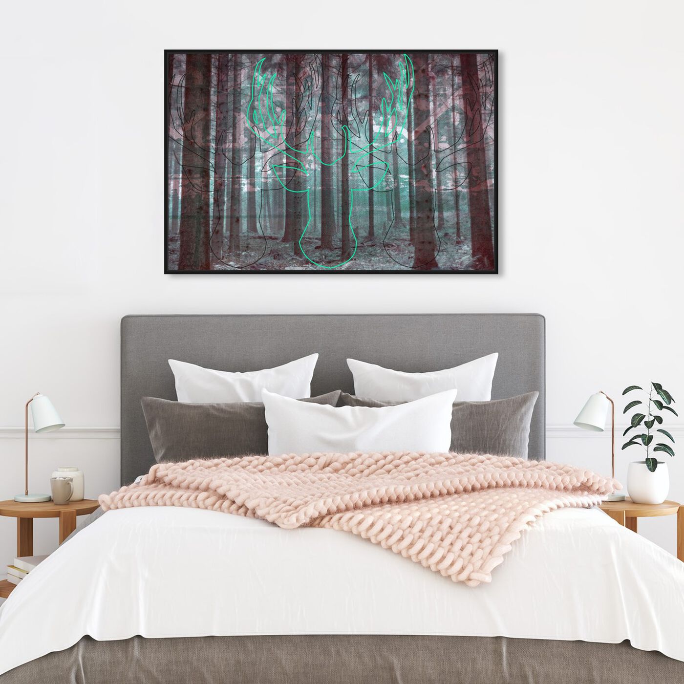 Hanging view of Oh My Deer! featuring nature and landscape and forest landscapes art.