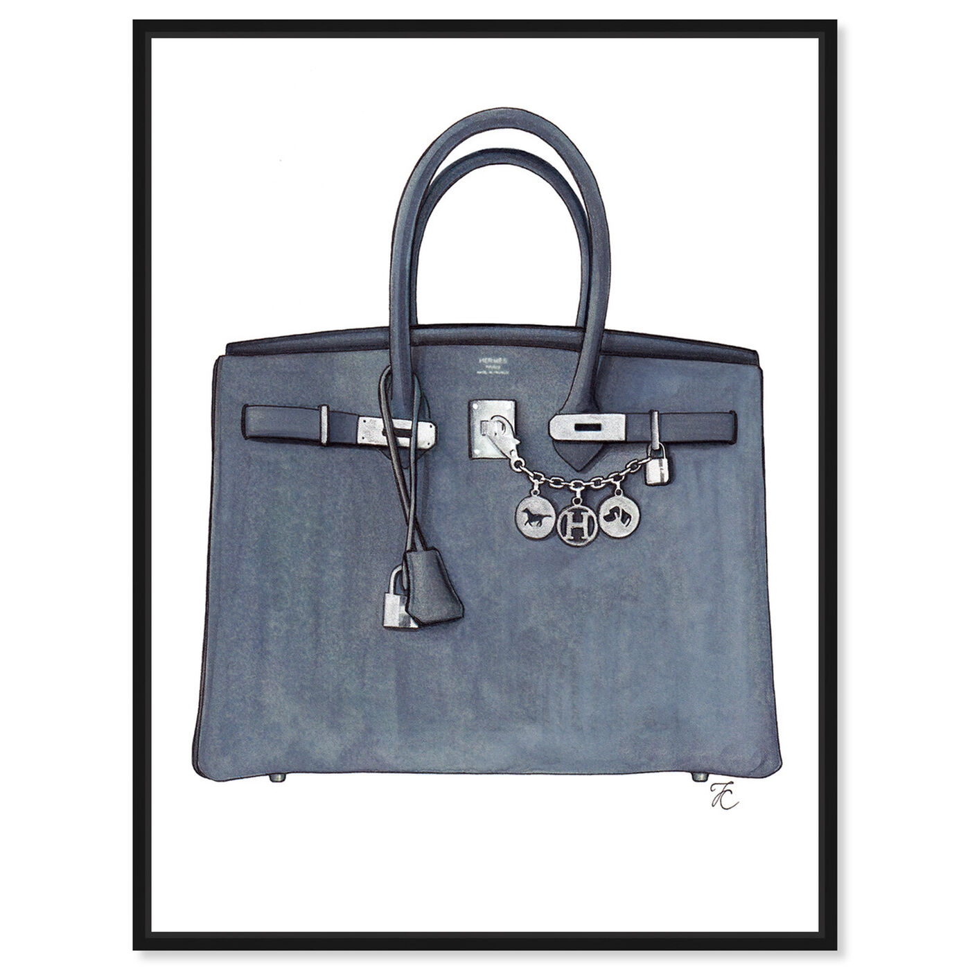 Front view of Doll Memories - Grey Memories Bag featuring fashion and glam and handbags art.