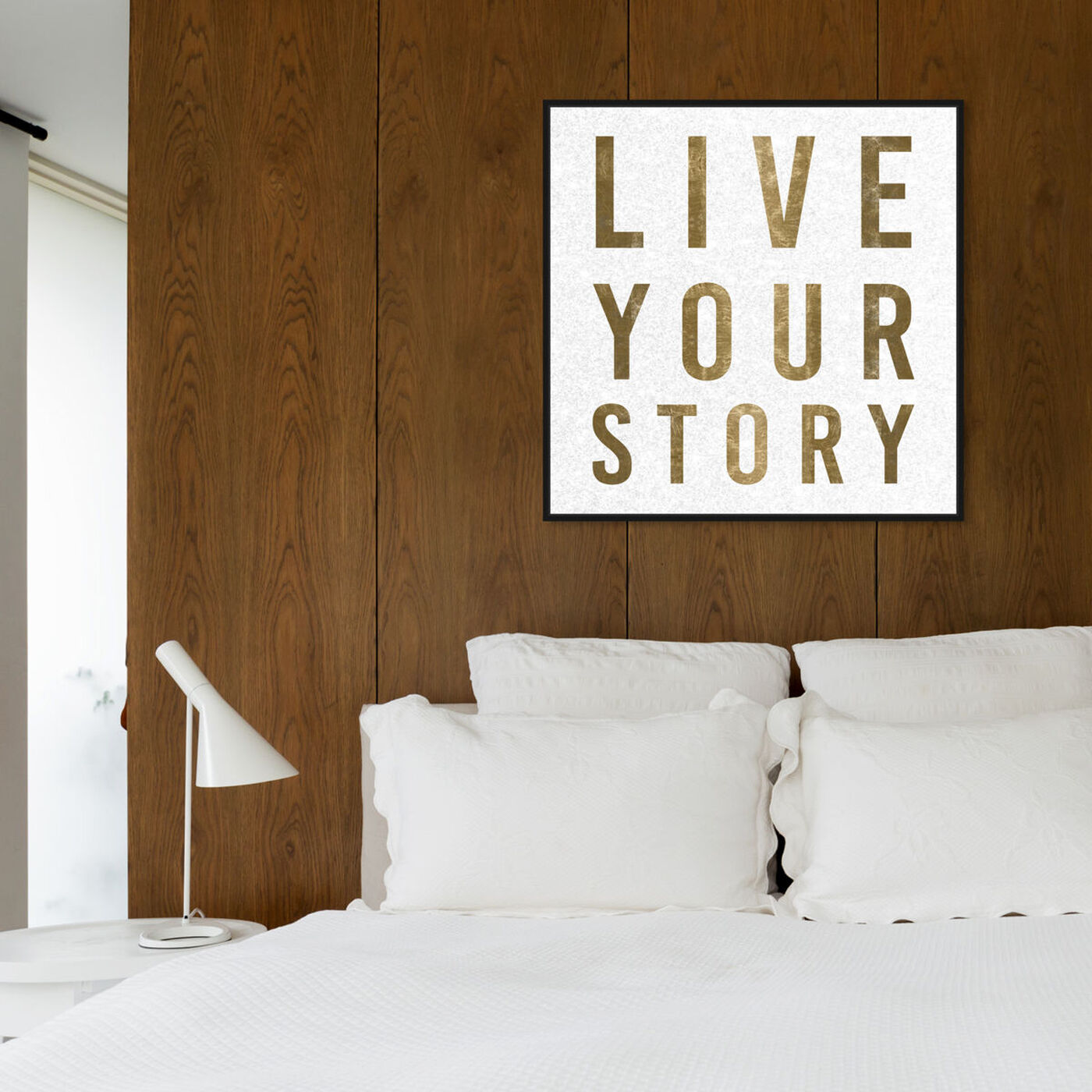 Hanging view of Live Your Story featuring typography and quotes and love quotes and sayings art.