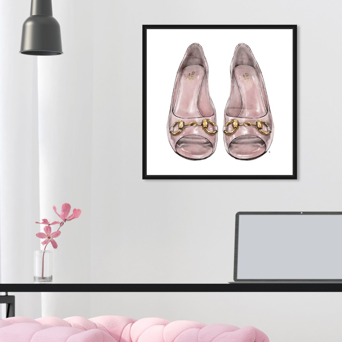 Hanging view of Ladylike Heels featuring fashion and glam and shoes art.