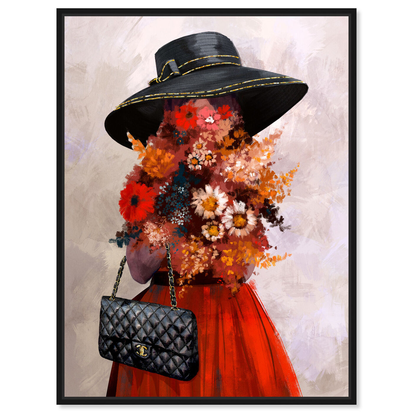 Front view of Field of Flowers featuring fashion and glam and handbags art.