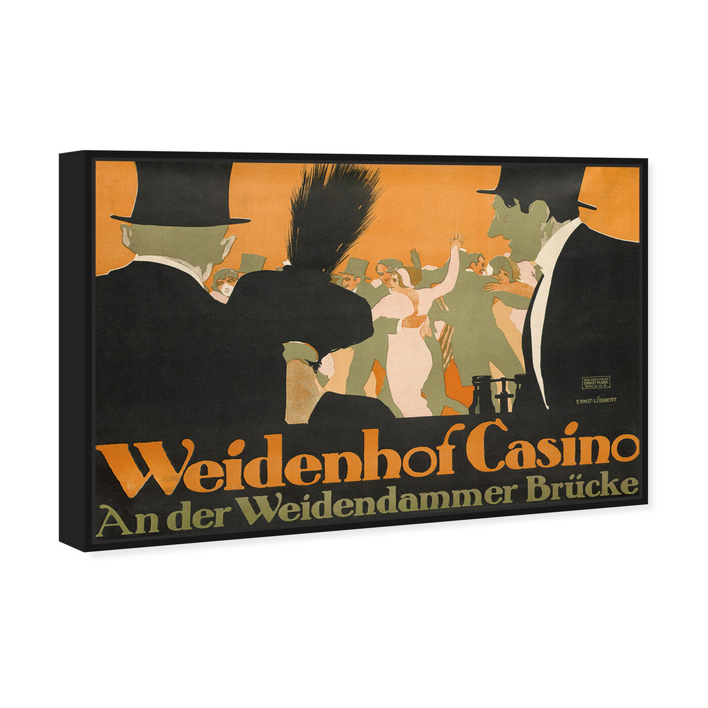 Angled view of Weidenhof Casino featuring advertising and posters art.