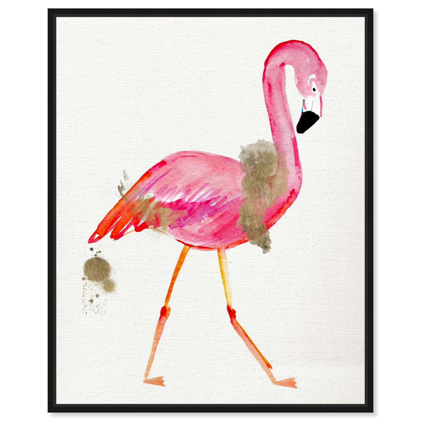 Front view of Glam Flamingo featuring animals and birds art.
