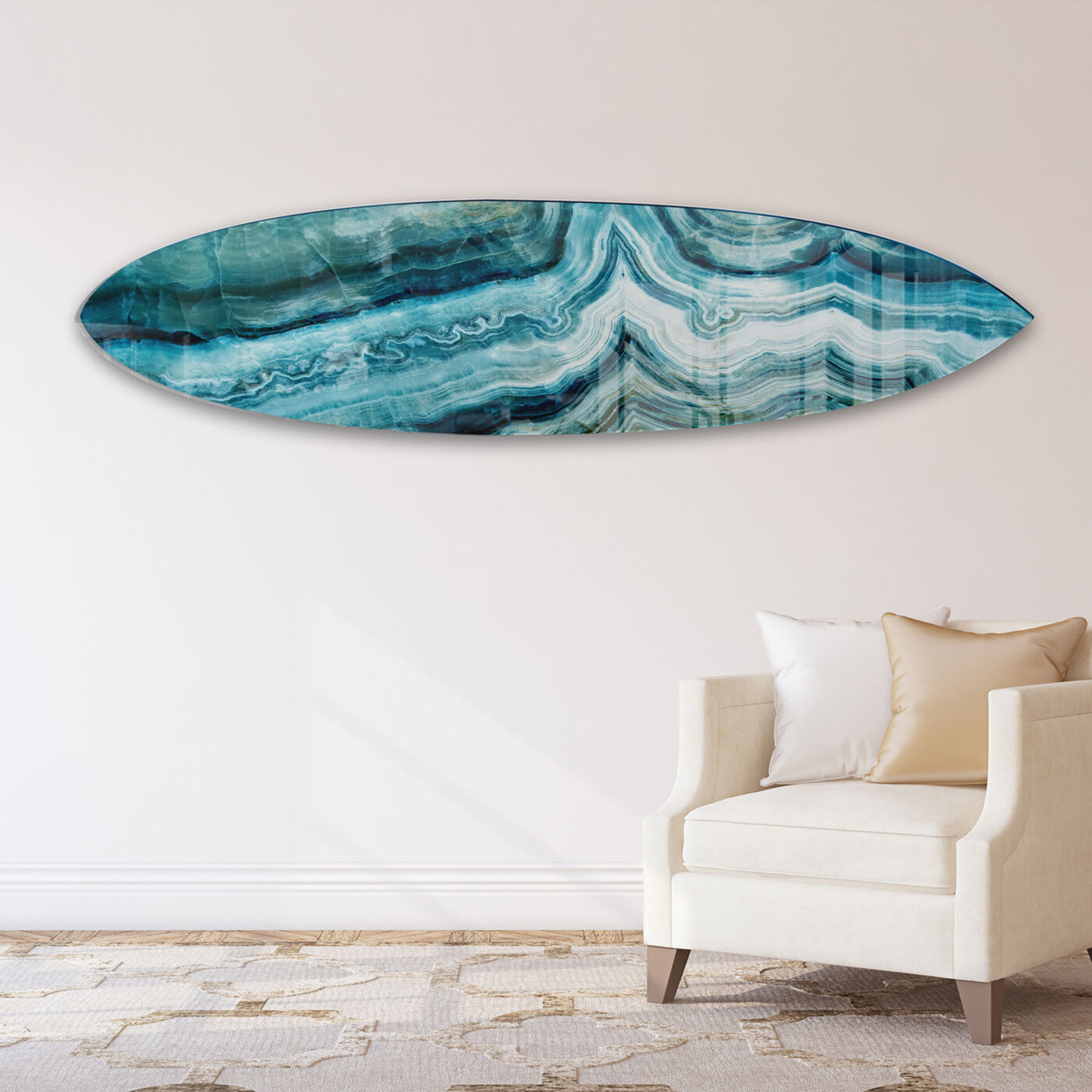 Dutch Refresh Florals Light Surfboard Flat  Floral and Botanical Wall Art  by The Oliver Gal