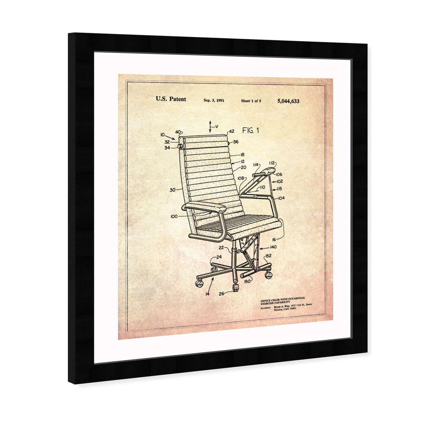 Angled view of Office Chair, 1991 featuring education and office and engineer art.