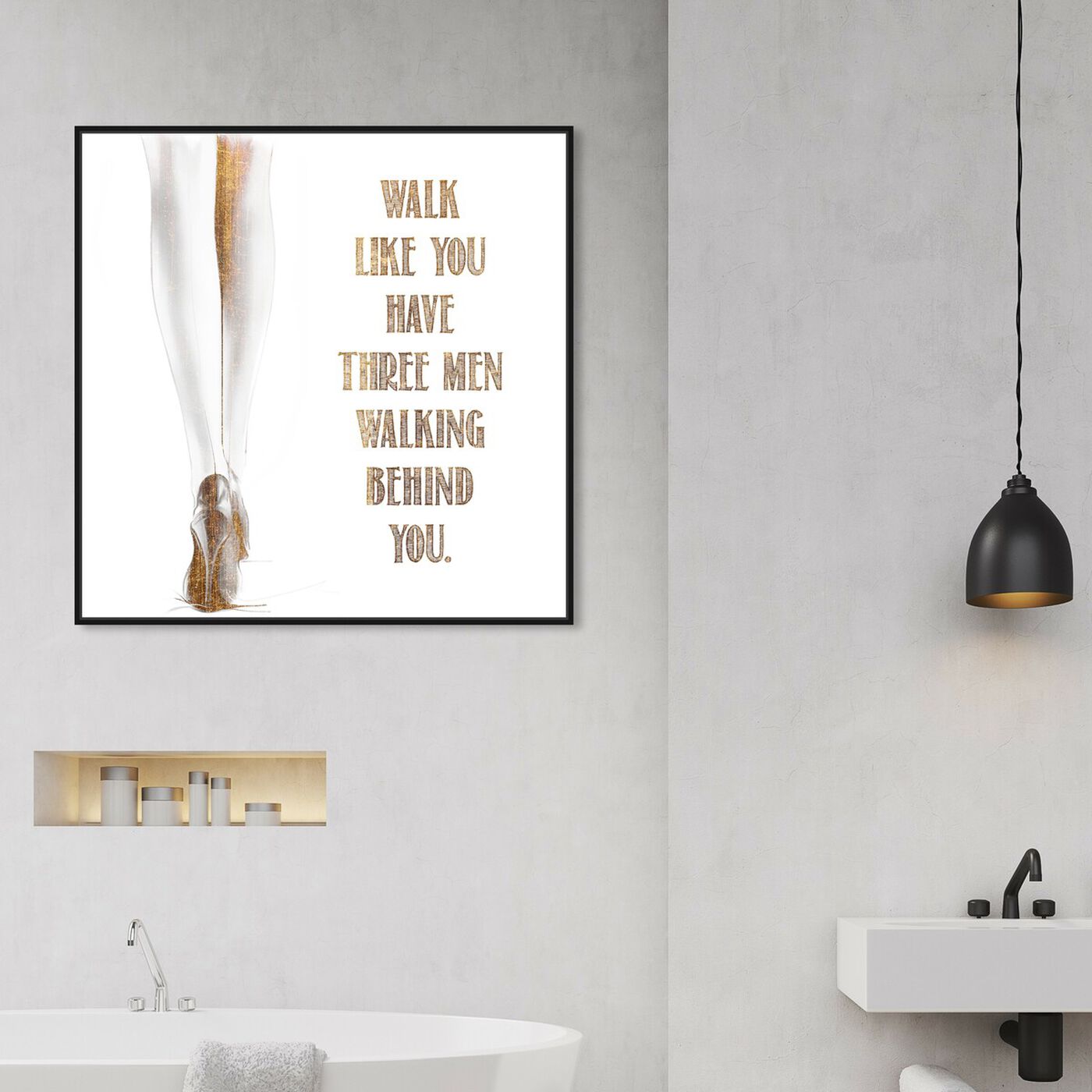 Hanging view of Behind You featuring typography and quotes and fashion quotes and sayings art.