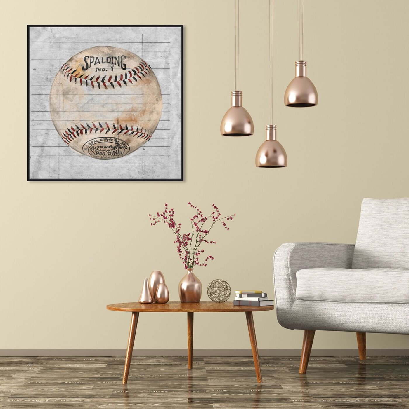 Hanging view of Sphere featuring sports and teams and baseball art.