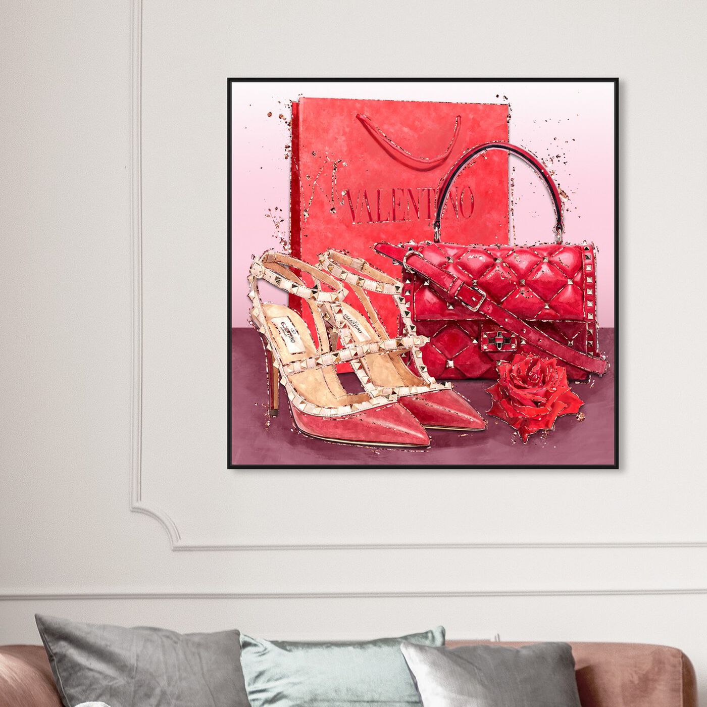 Hanging view of Passion Red Valentine featuring fashion and glam and shoes art.