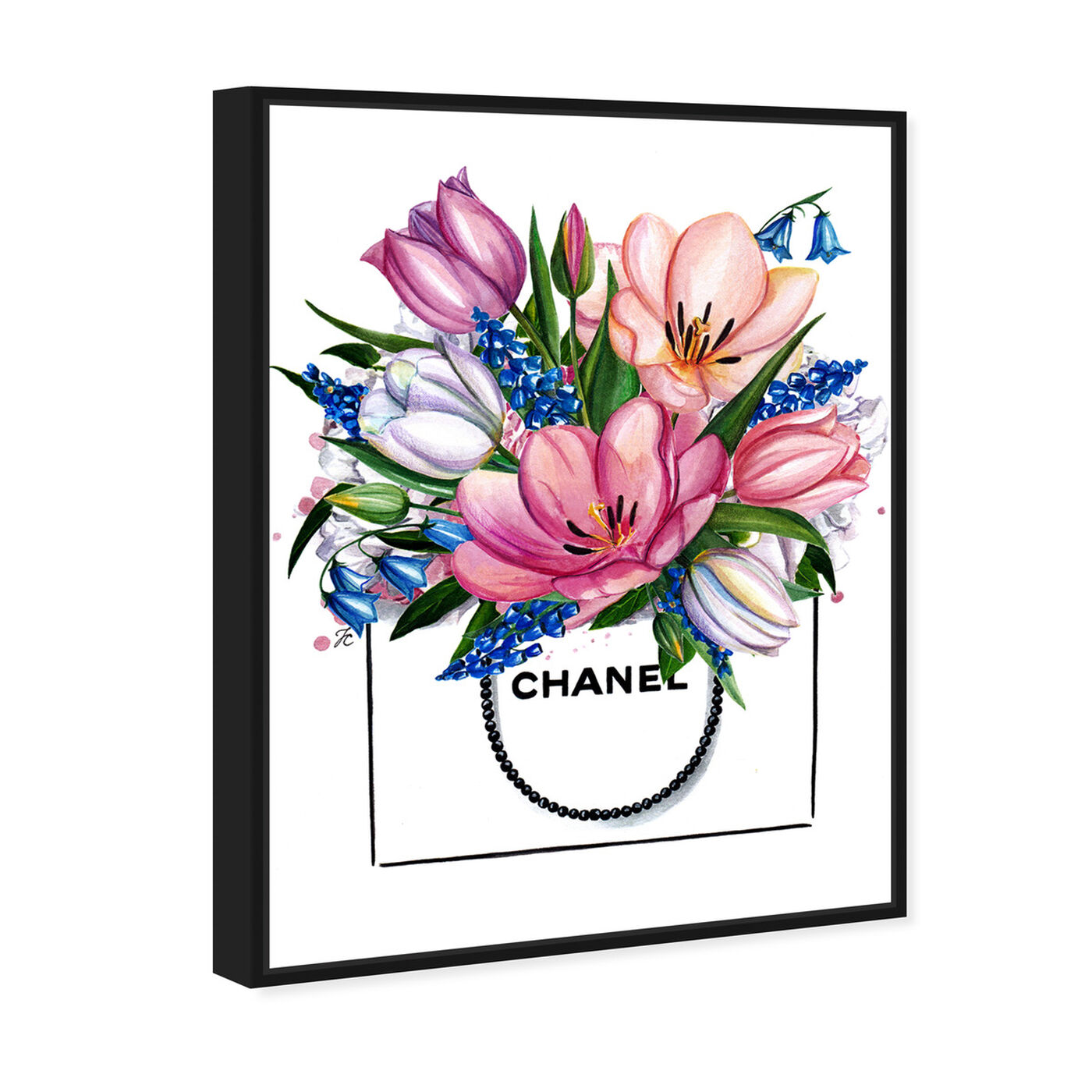 Angled view of Doll Memories - Tulip Shopping featuring floral and botanical and florals art.