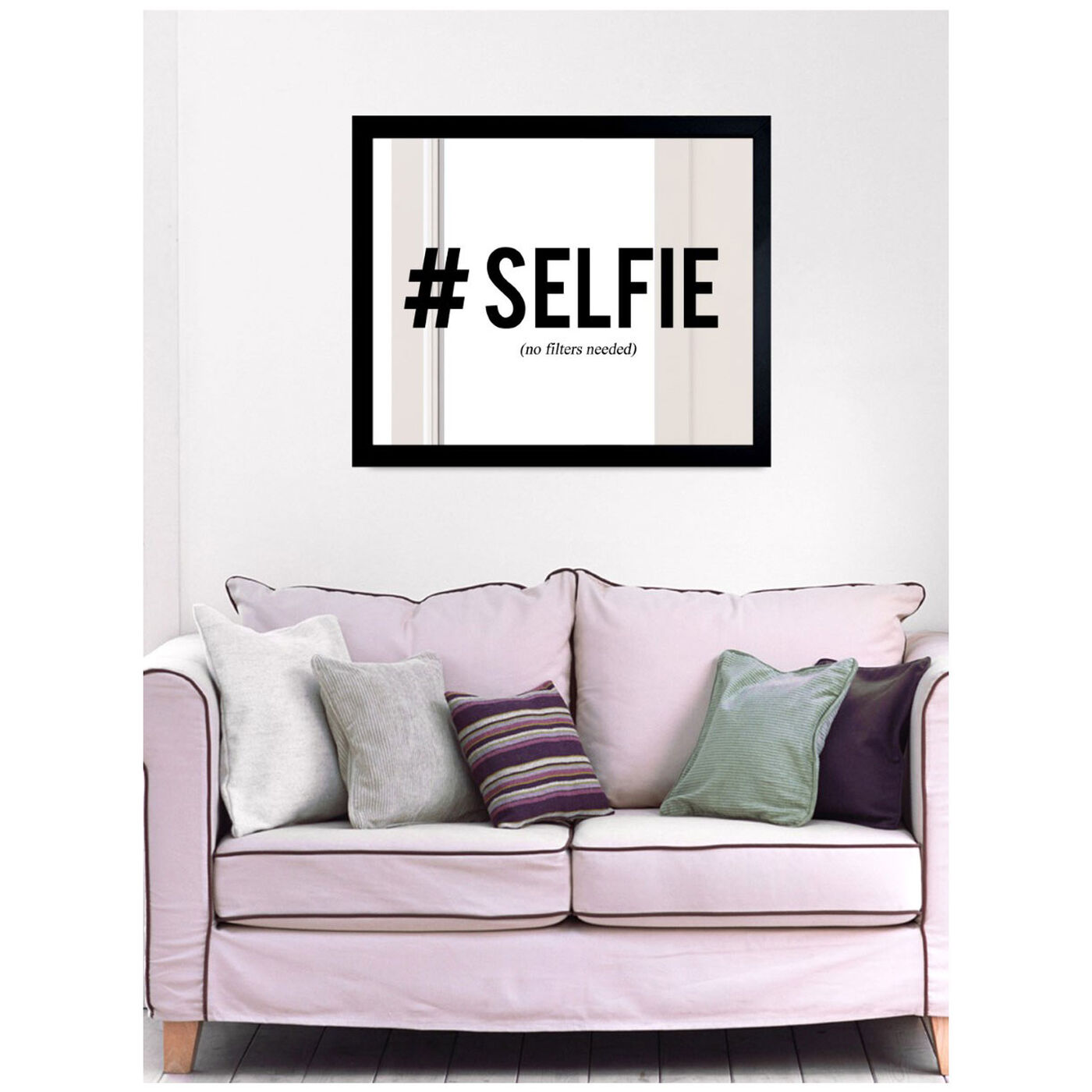 Hanging view of Hashtag Selfie Noir featuring typography and quotes and quotes and sayings art.