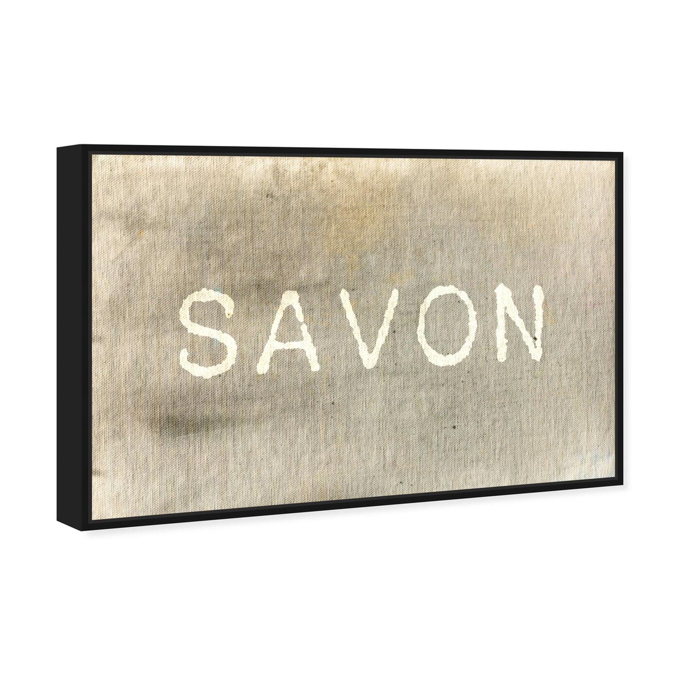 Angled view of Savon featuring typography and quotes and quotes and sayings art.