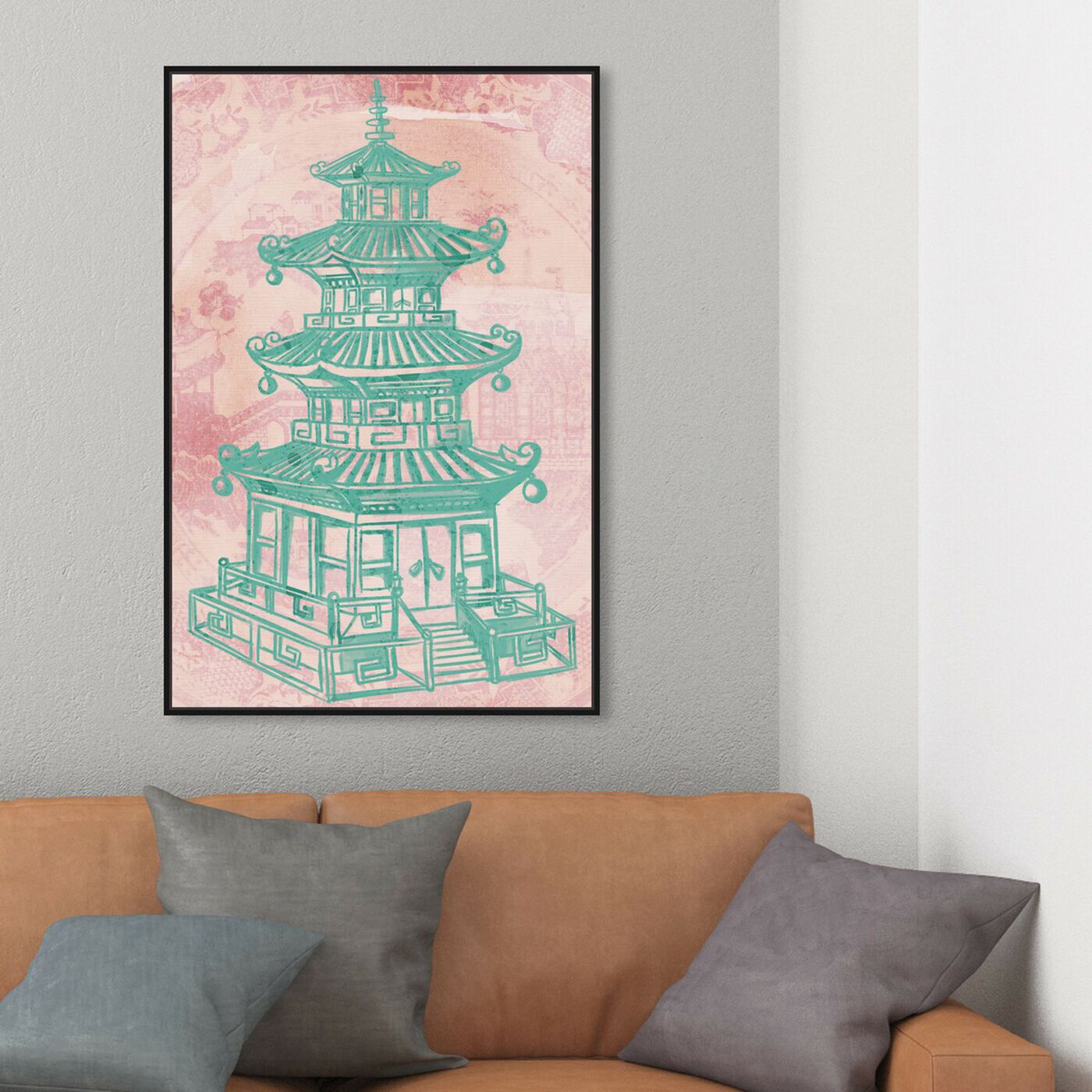 Hanging view of Pagoda Rose featuring world and countries and asian cultures art.