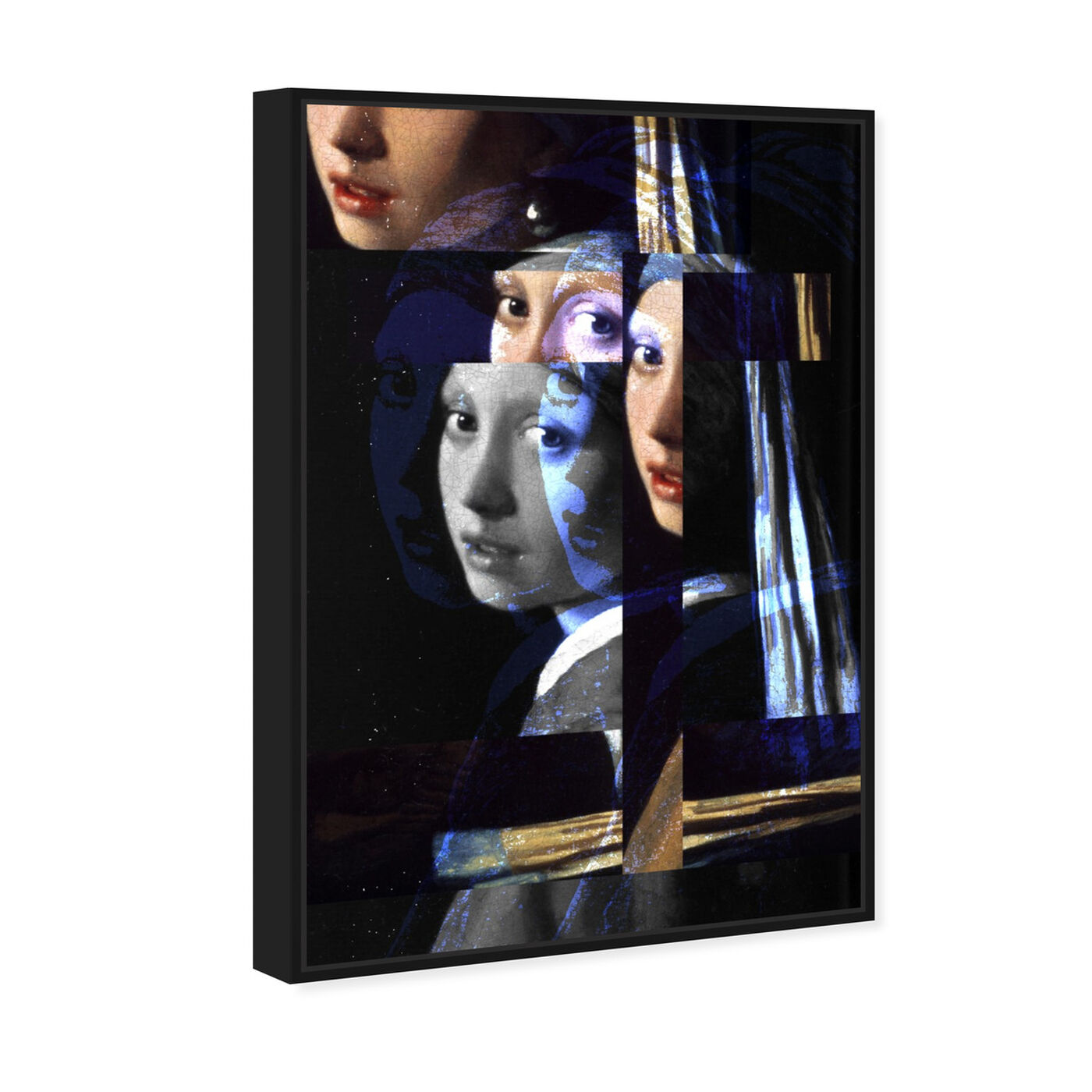 Angled view of Girl With The Pearl Earring Revised featuring classic and figurative and classical figures art.