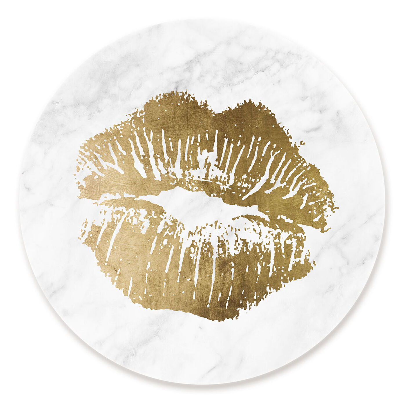 Front view of Simple Kiss Marble featuring fashion and glam and lips art.