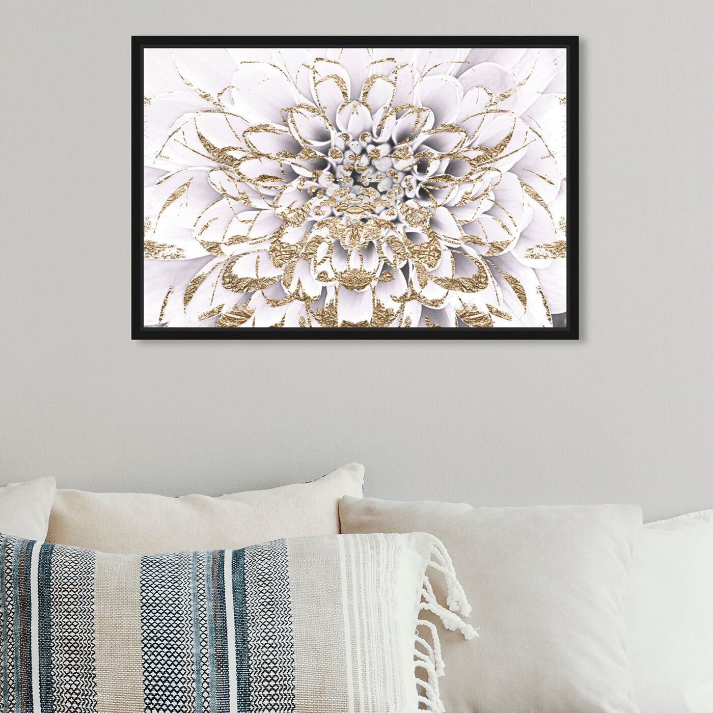 Hanging view of Floralia Blanc featuring floral and botanical and florals art.
