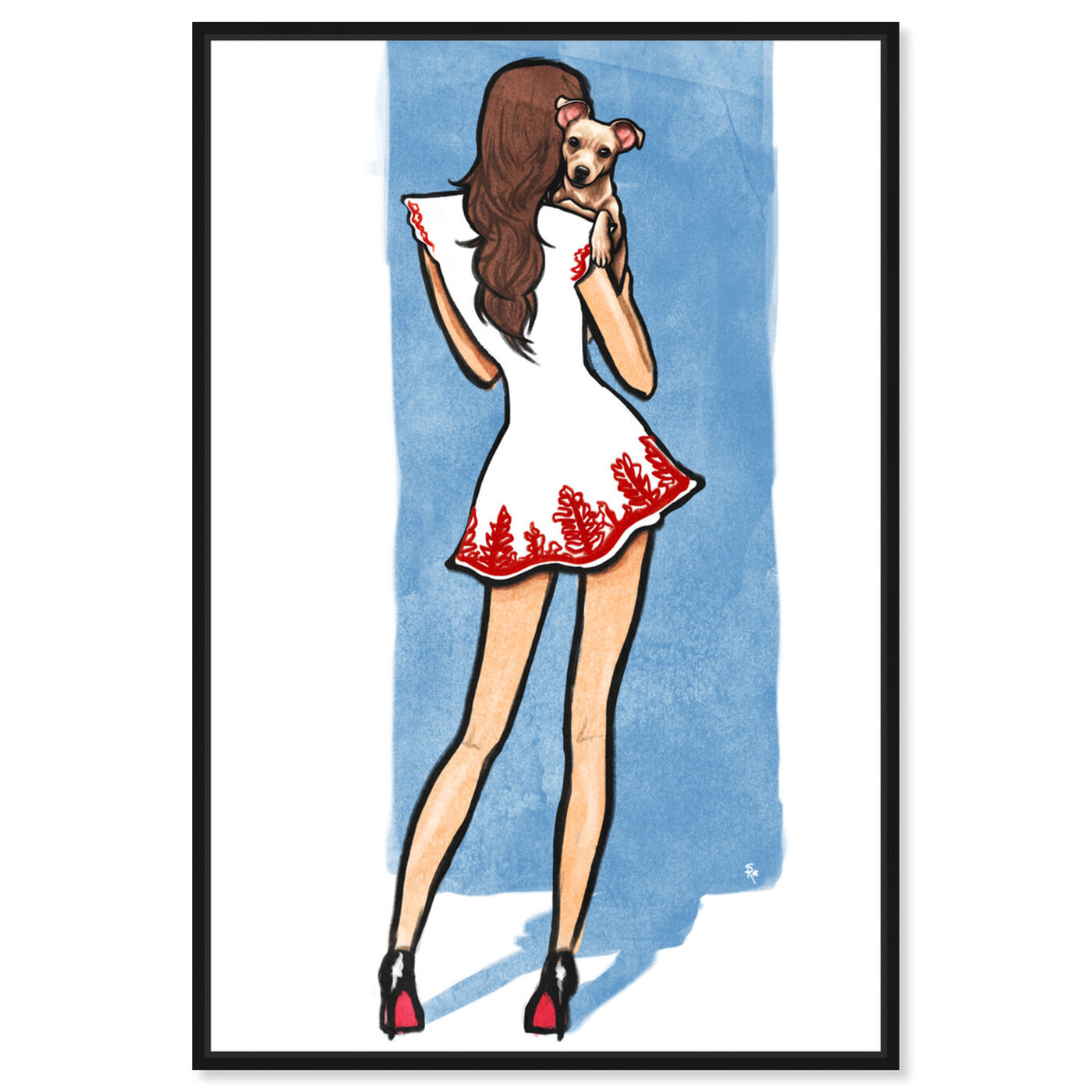 Front view of White Dress With Friend featuring fashion and glam and dress art.
