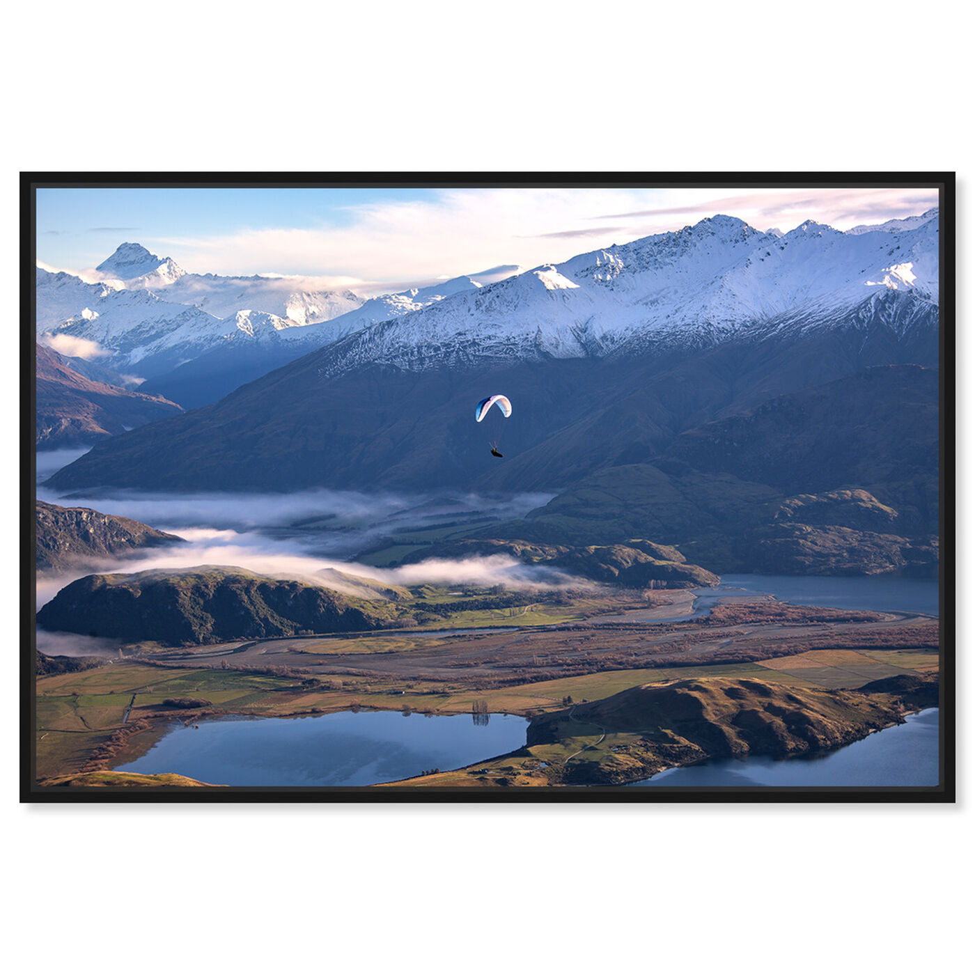 Front view of Curro Cardenal - Paragliding Free II featuring nature and landscape and mountains art.