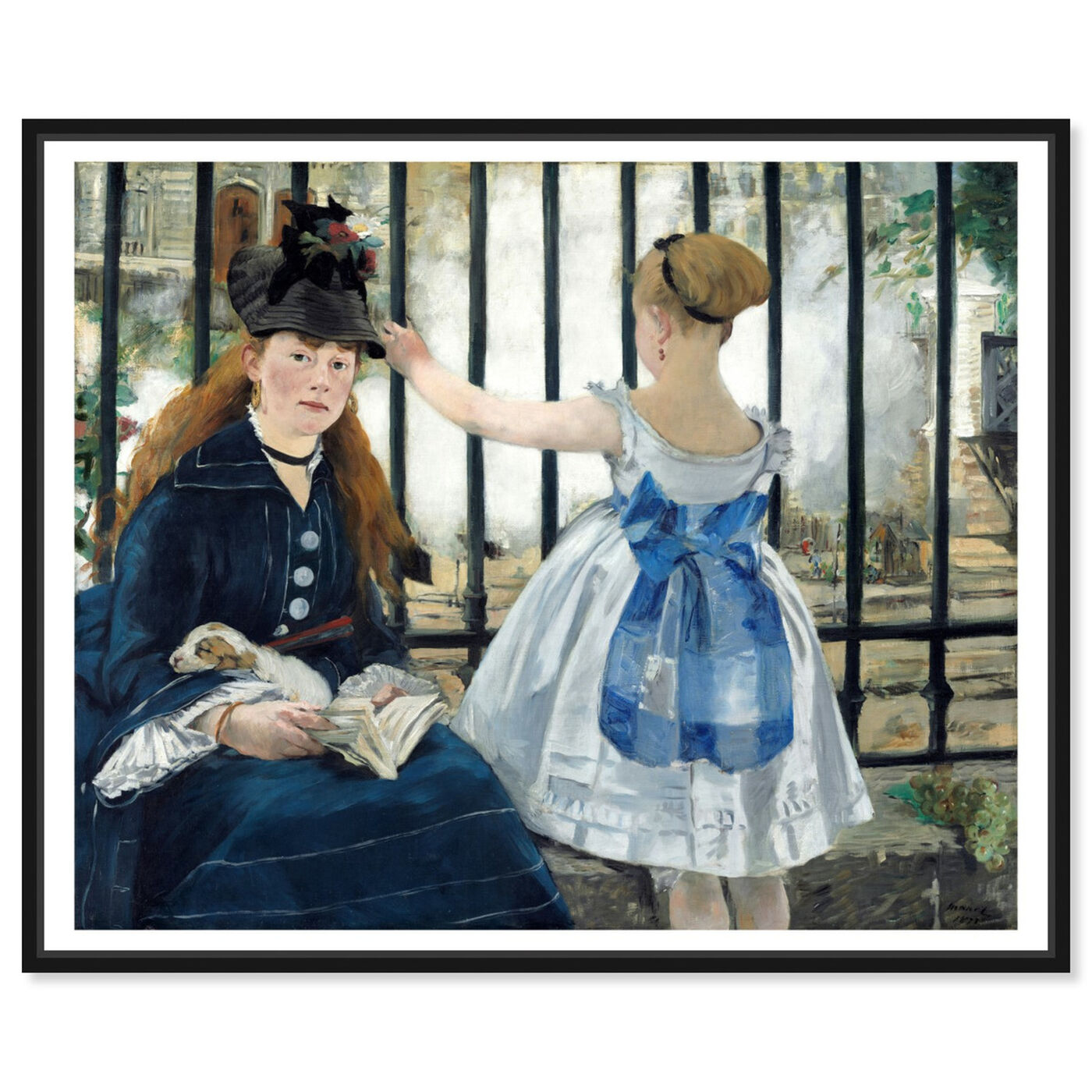 Front view of Manet - Le Chemin De Fer featuring classic and figurative and classical figures art.