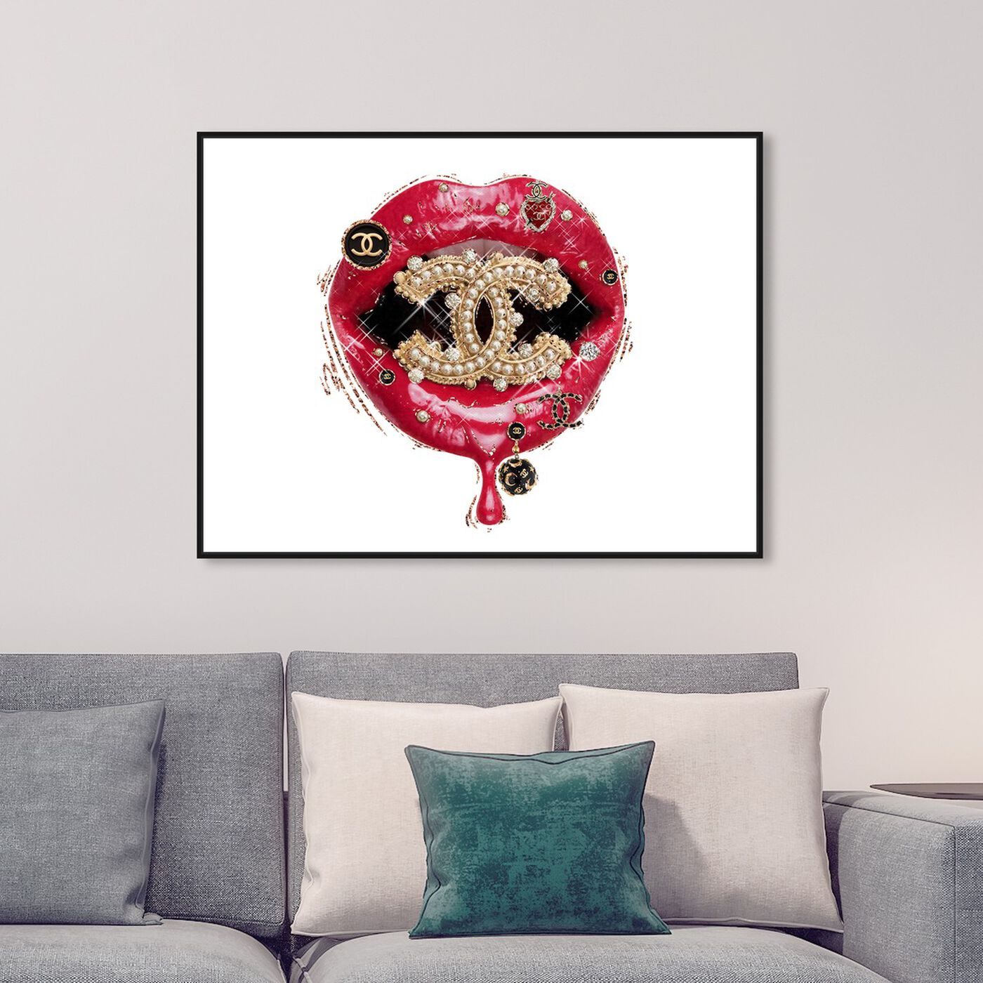 Hanging view of Your Intense Red Lips featuring fashion and glam and lips art.