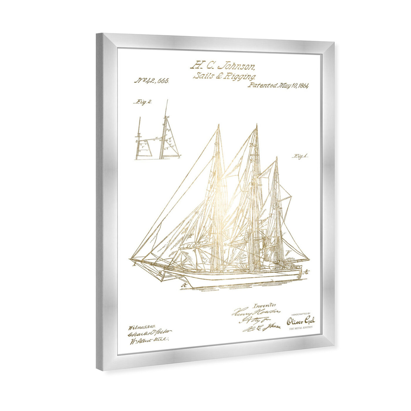 Angled view of Sail And Rigging 1864 II featuring transportation and boats and yachts art.