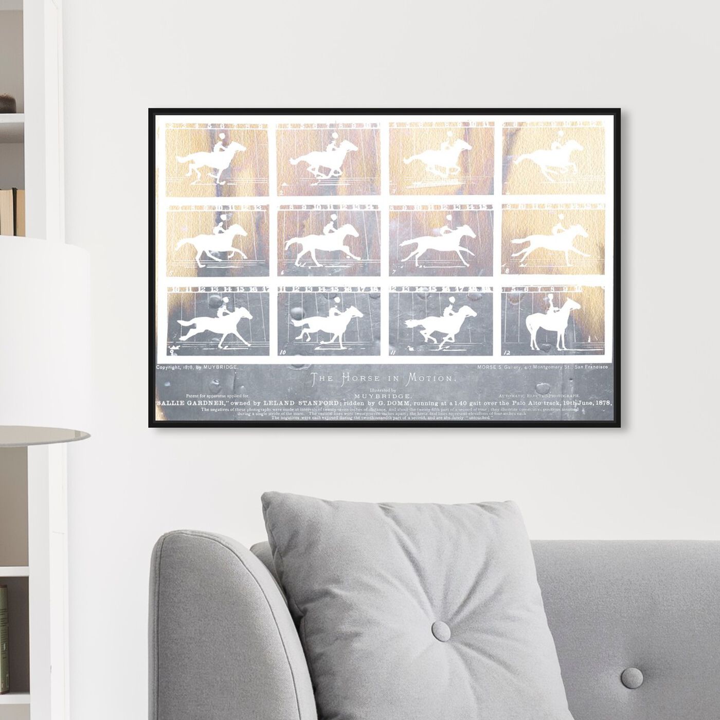 Hanging view of The Horse in Motion featuring animals and farm animals art.