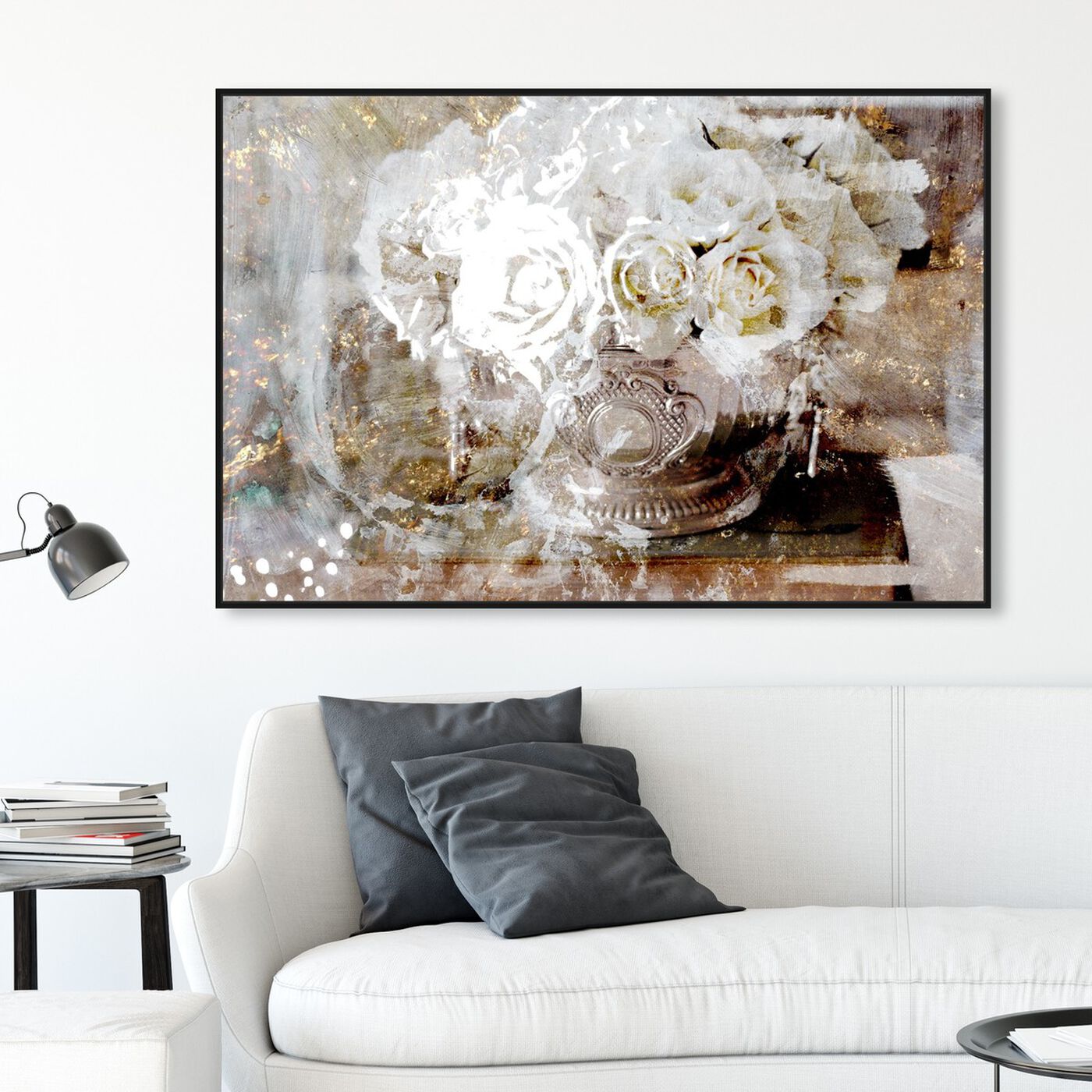 Hanging view of Serving Roses featuring floral and botanical and florals art.