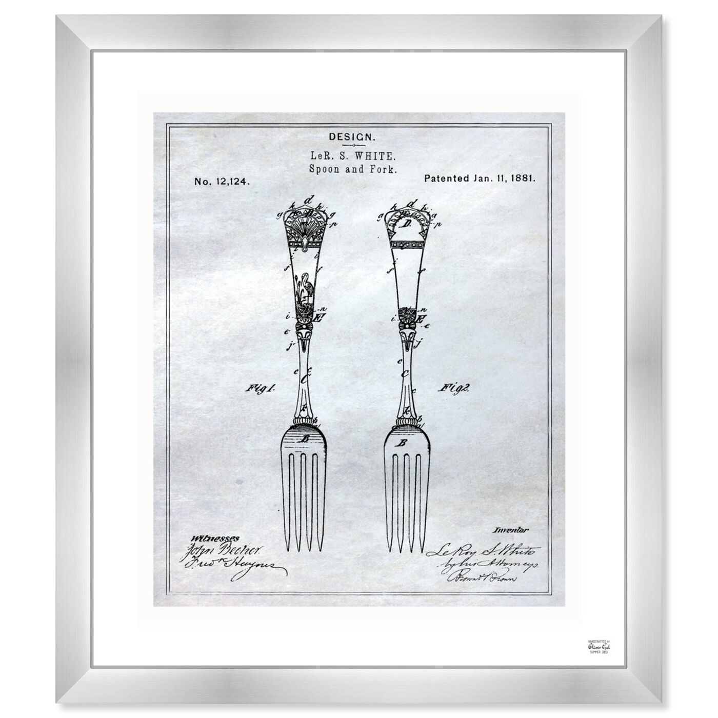 Front view of Design For Spoons And Forks 1881 featuring food and cuisine and cooking and chef art.