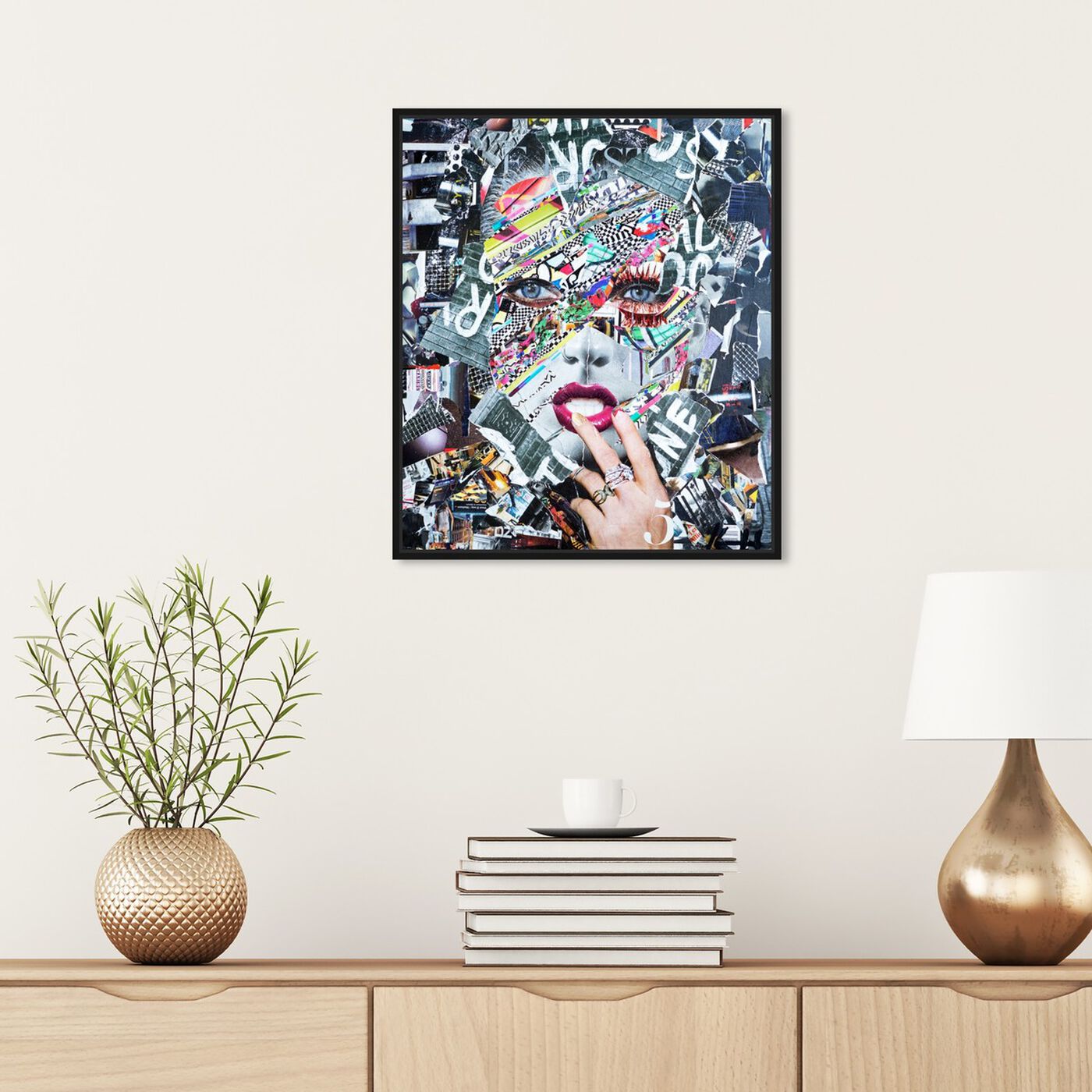Hanging view of Femme Fatale by Katy Hirschfeld featuring fashion and glam and portraits art.