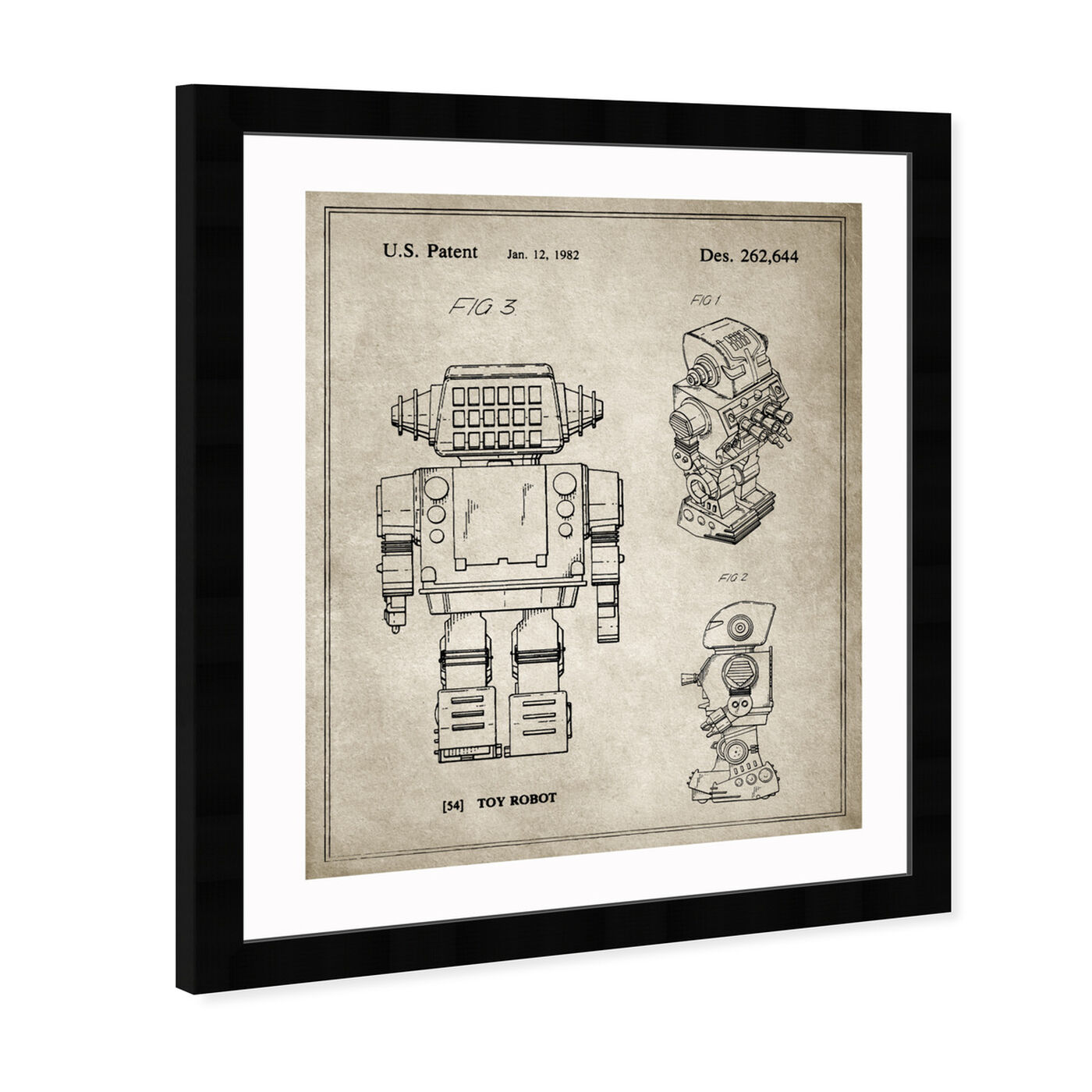 Angled view of Toy Robot, 1982 - Gray featuring entertainment and hobbies and toys art.