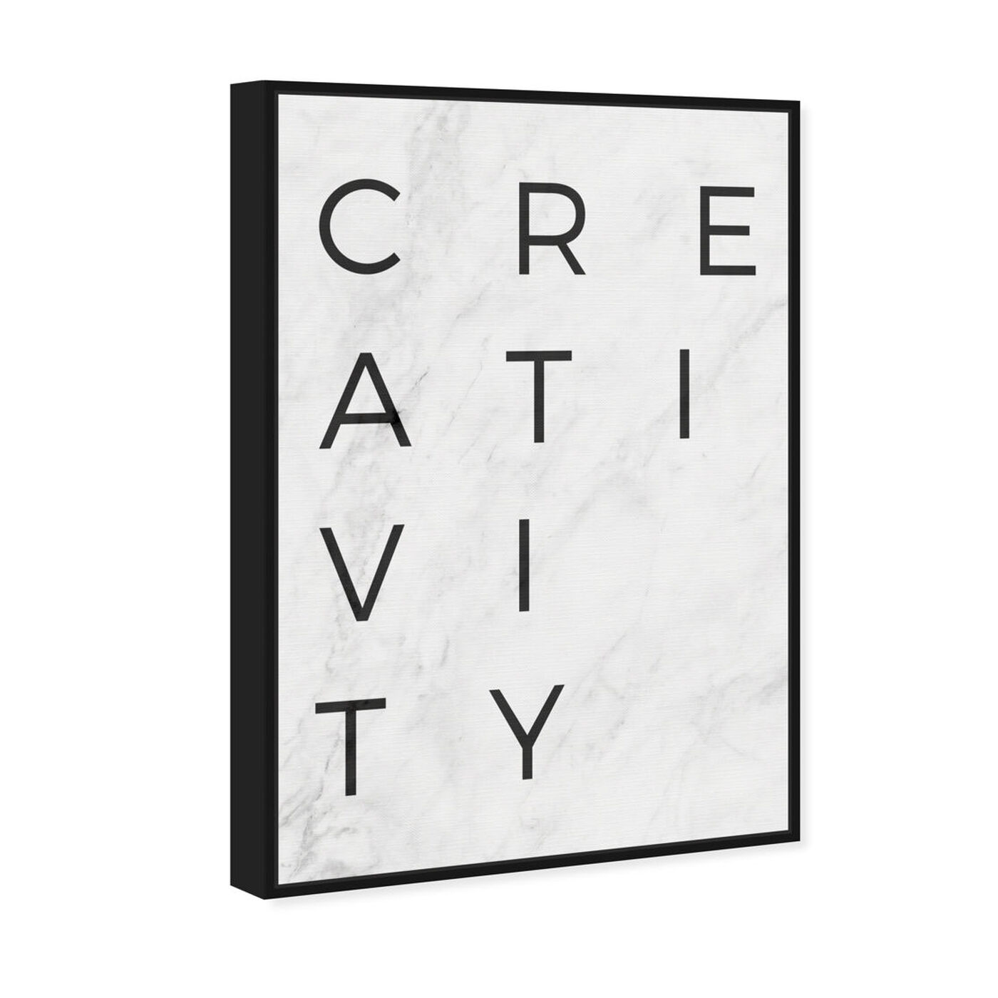 Angled view of Creativity Minimalist Marble Paper featuring typography and quotes and motivational quotes and sayings art.