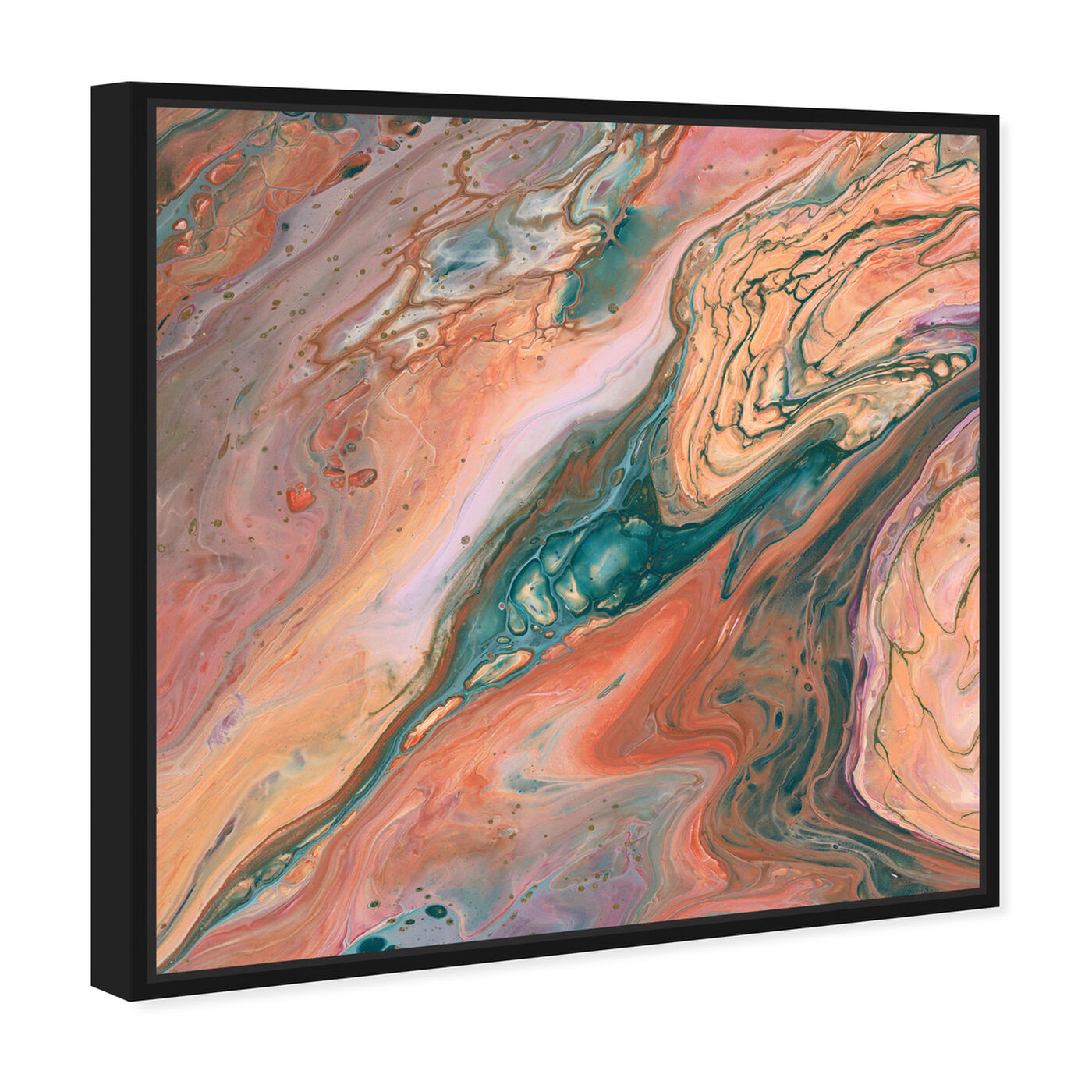Angled view of Orange Surreal featuring abstract and paint art.