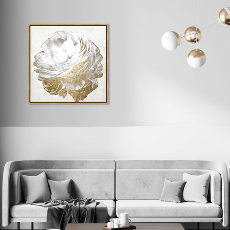 Gold and Light Floral White