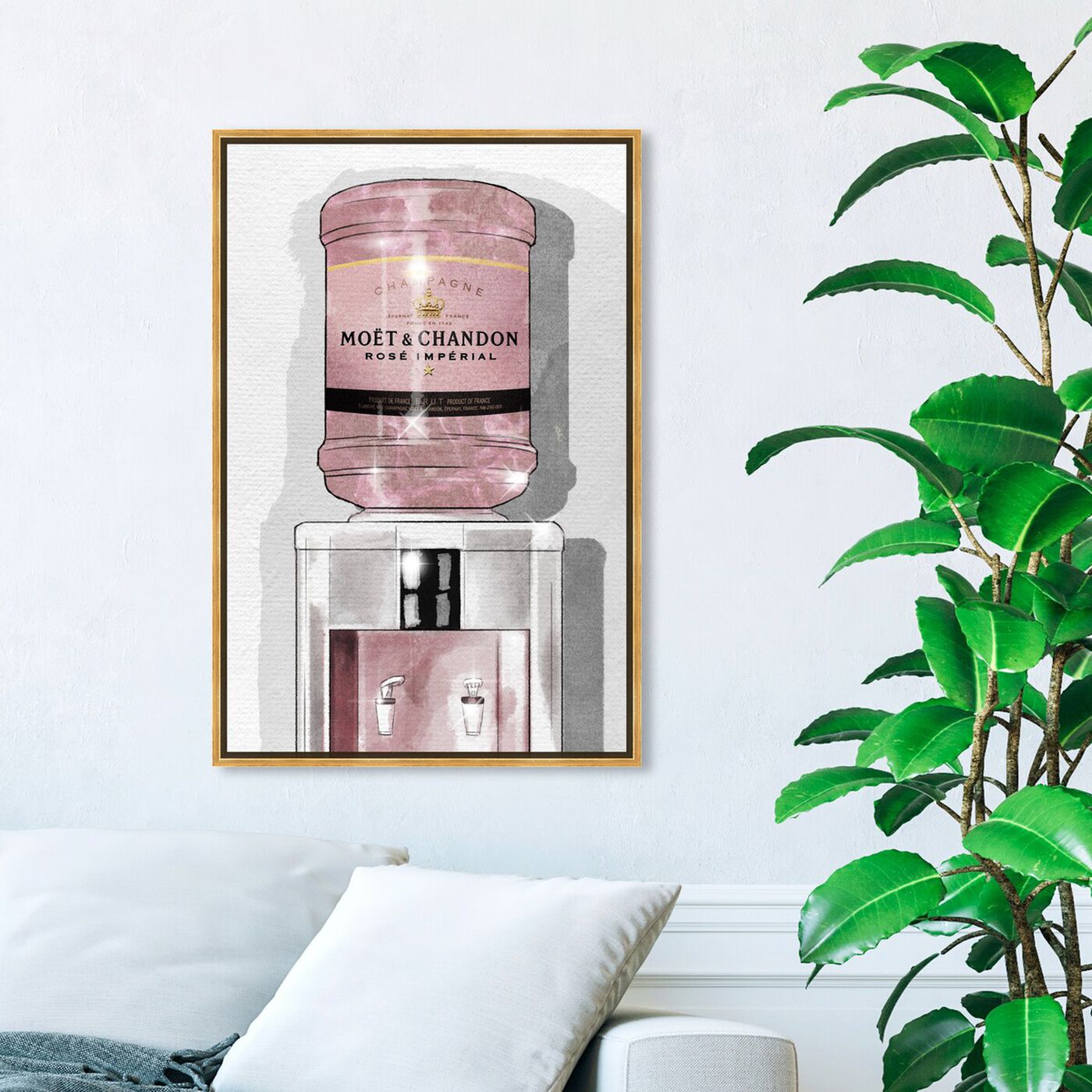 Hanging view of Rose Champagne Watercooler featuring fashion and glam and lifestyle art.