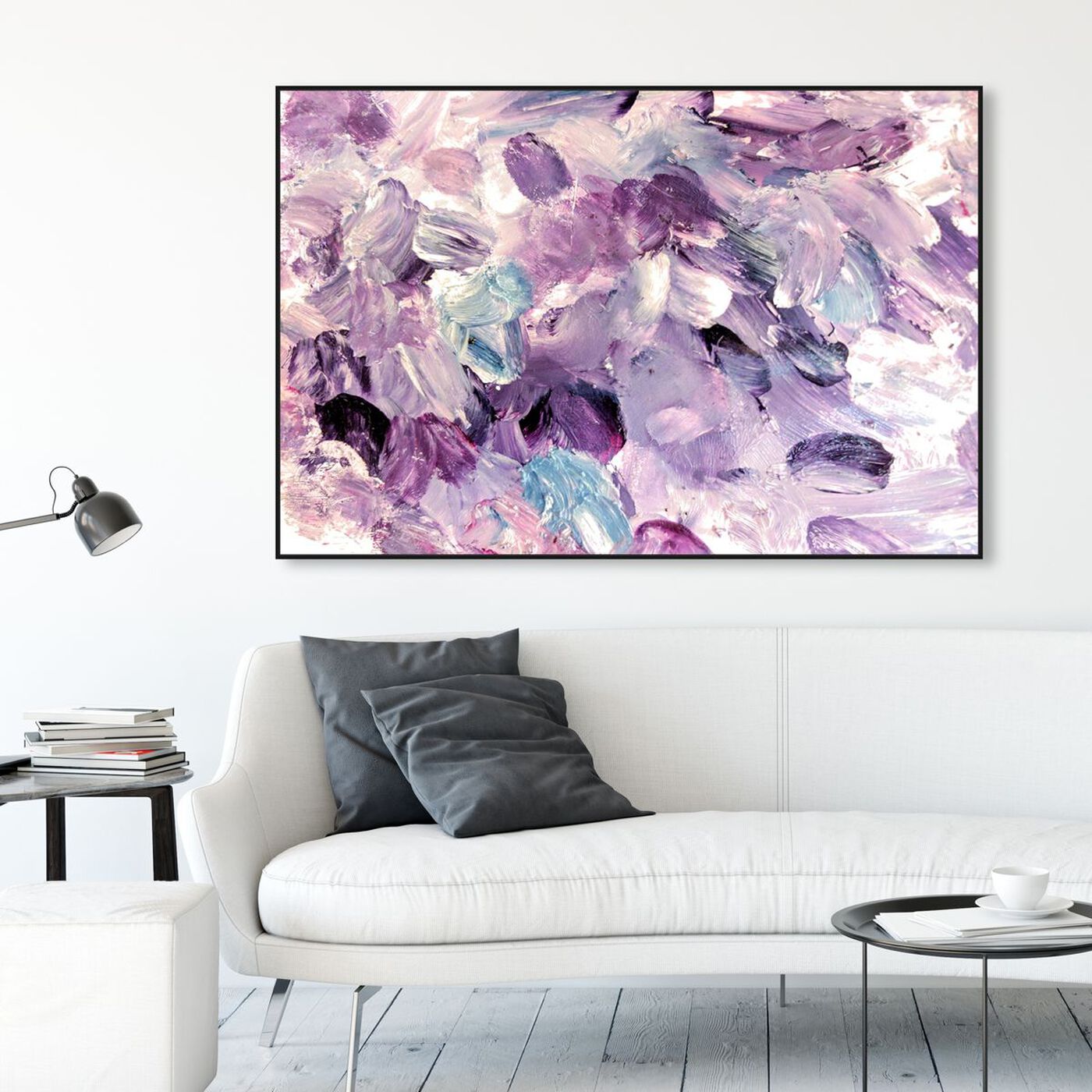 Hanging view of Amethyst Gardens featuring abstract and paint art.
