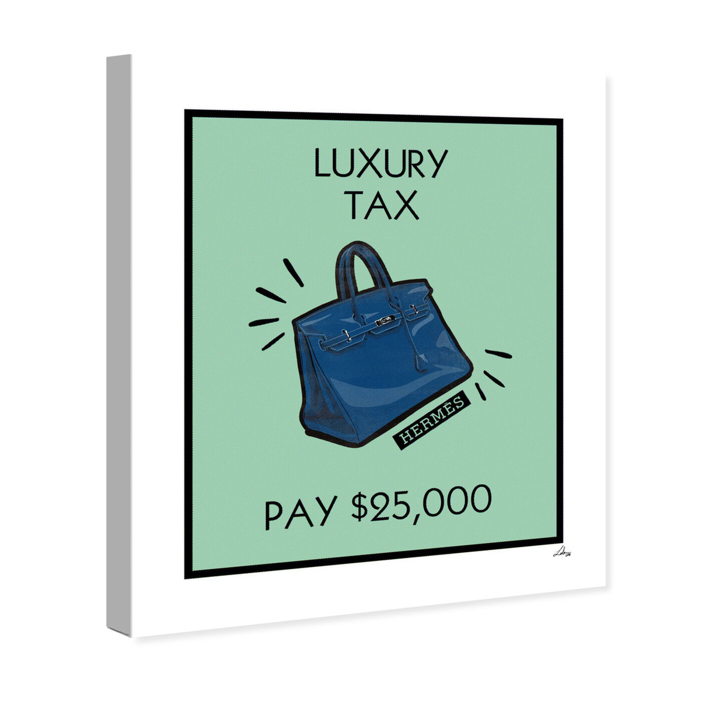 Angled view of Luxury Tax Birkin featuring fashion and glam and handbags art.