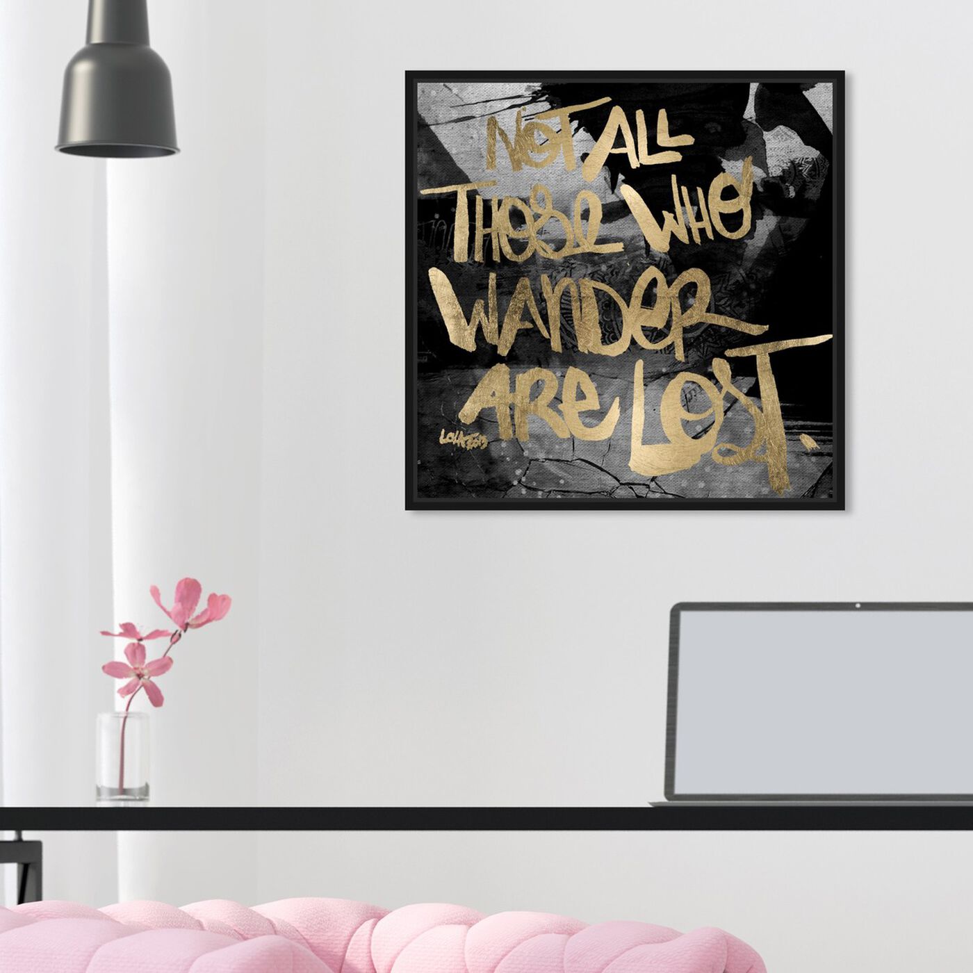 Hanging view of Not Lost featuring typography and quotes and inspirational quotes and sayings art.