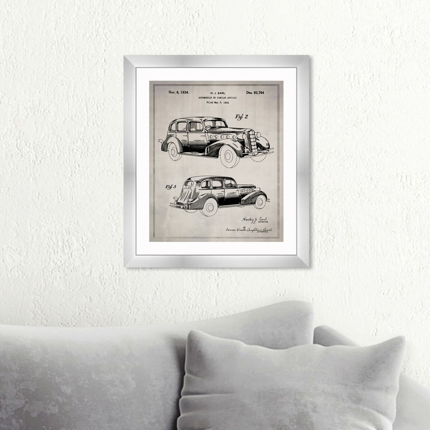 Hanging view of Automobile I 1934 featuring transportation and automobiles art.