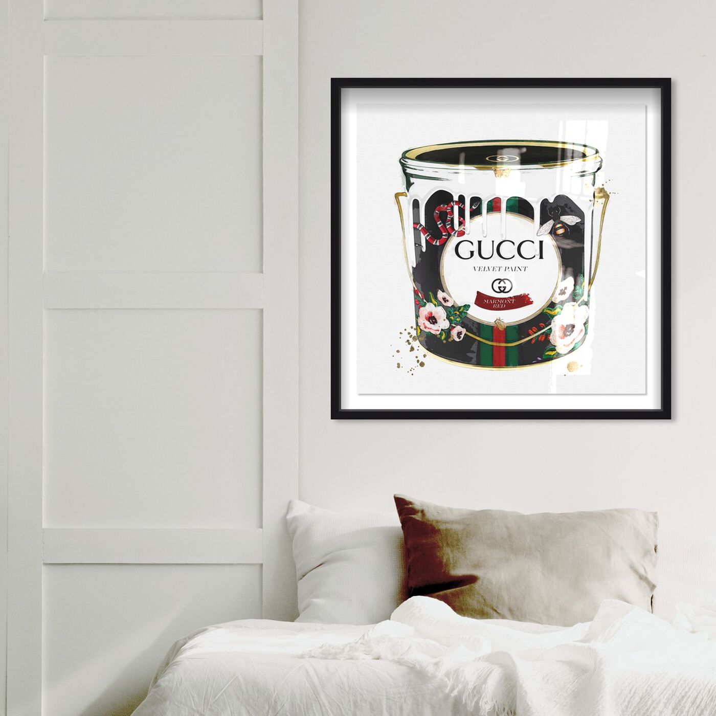 Hanging view of Velvet Marmont Paint Can featuring fashion and glam and cans art.