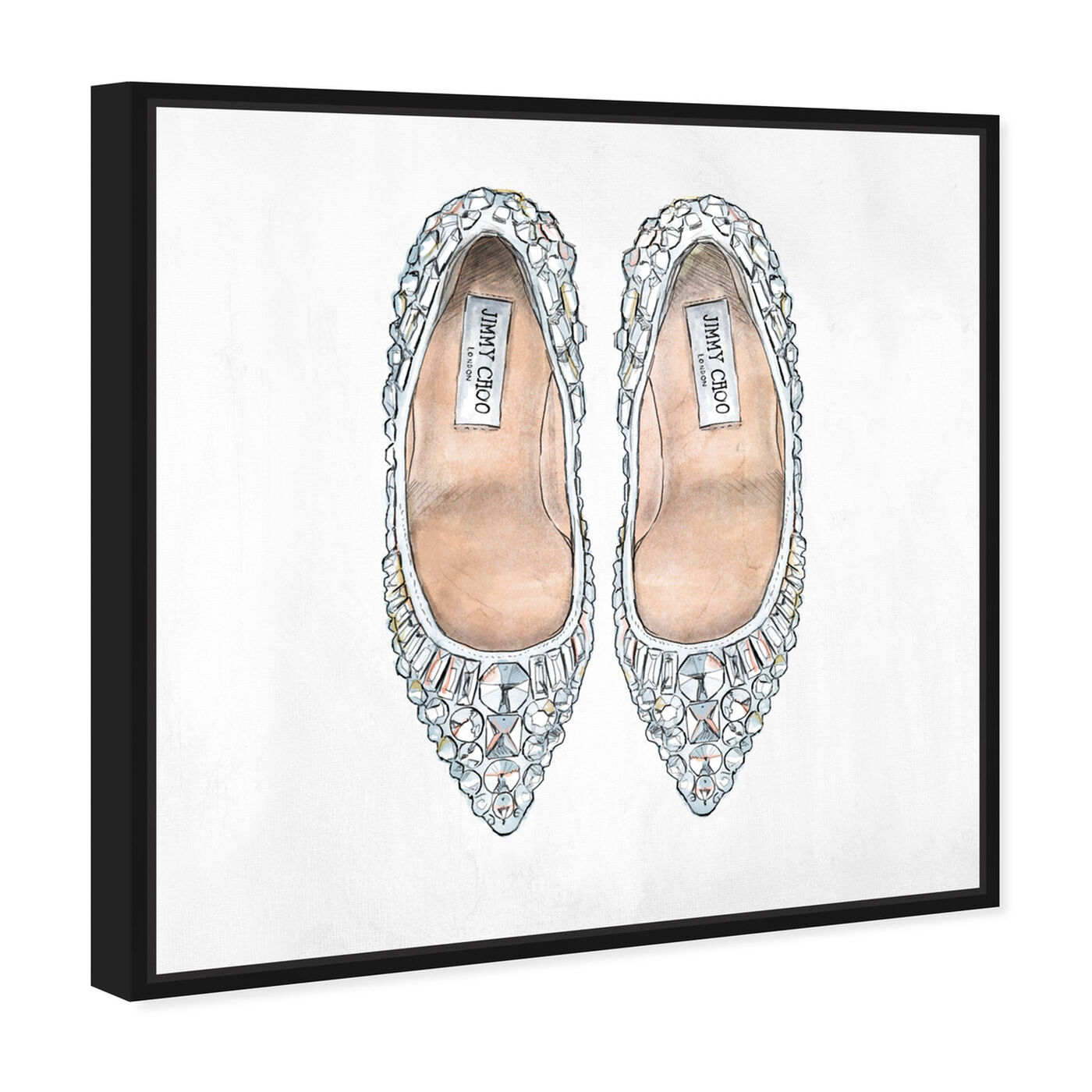 Angled view of Make Cinderella Jealous Square featuring fashion and glam and shoes art.